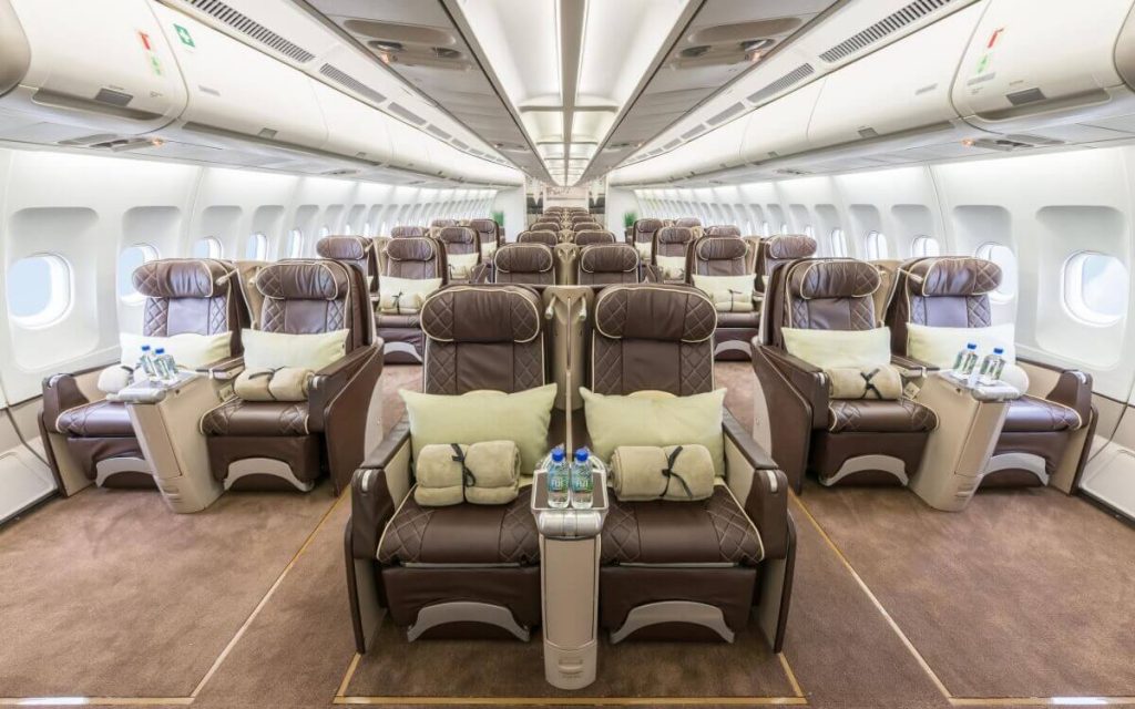 interior of a private jet for groups