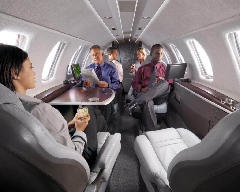passengers on a cessna citation cj4 aircraft