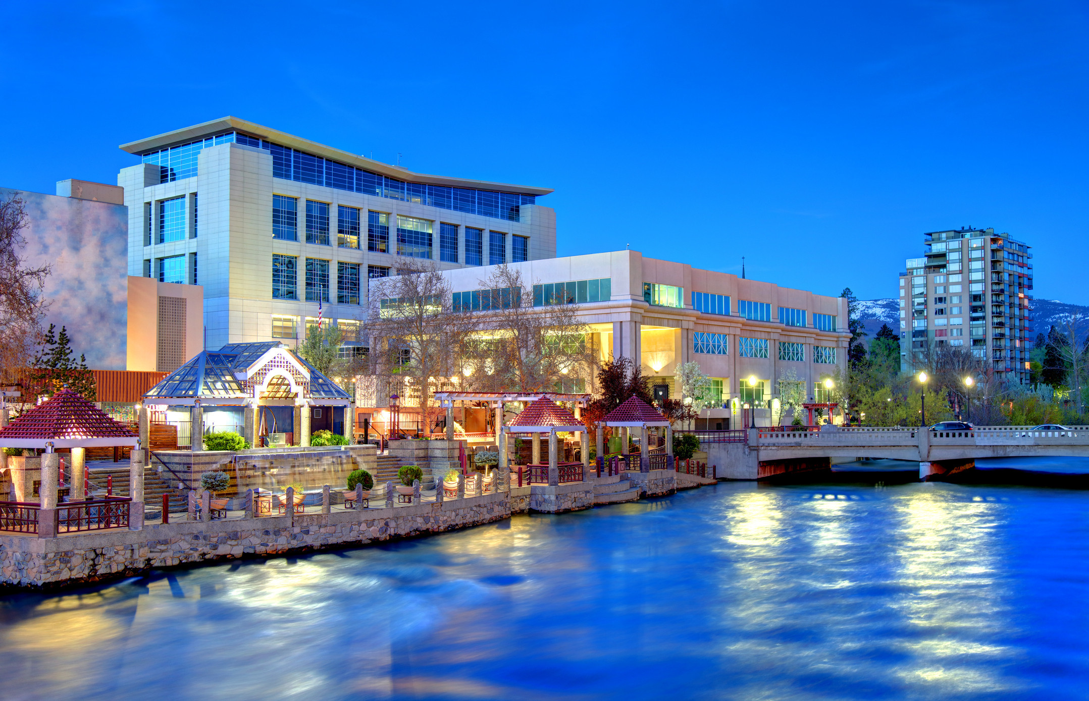 Image of Reno Skyline Along The Truckee River
