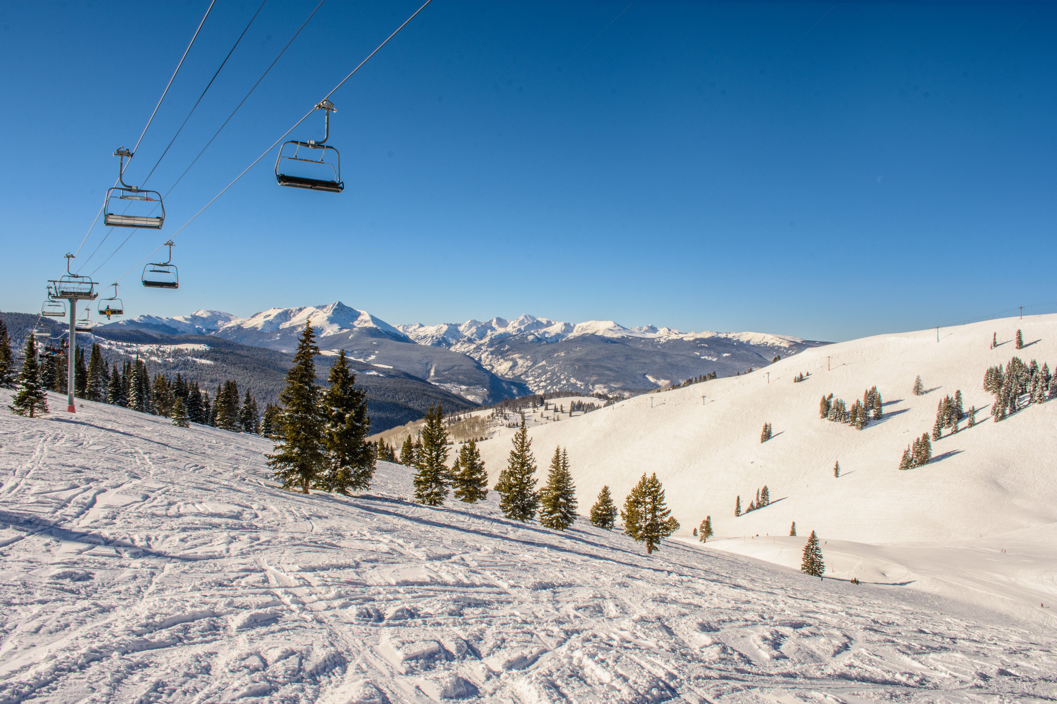 Image of Ski Lifts In The Back Bowls Of Vail