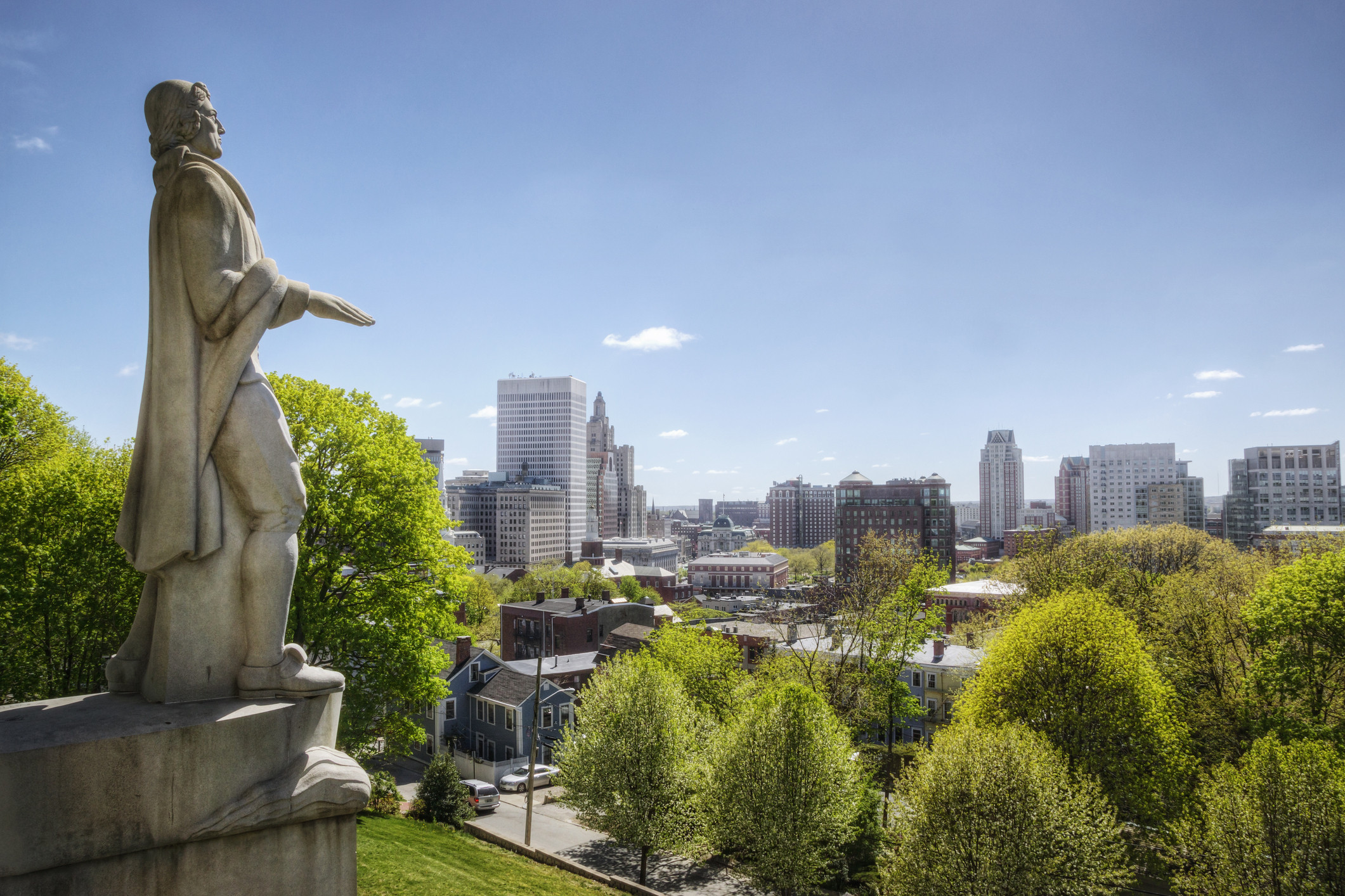 Image of Roger Williams Statue Overlooking Providence Rhode Island