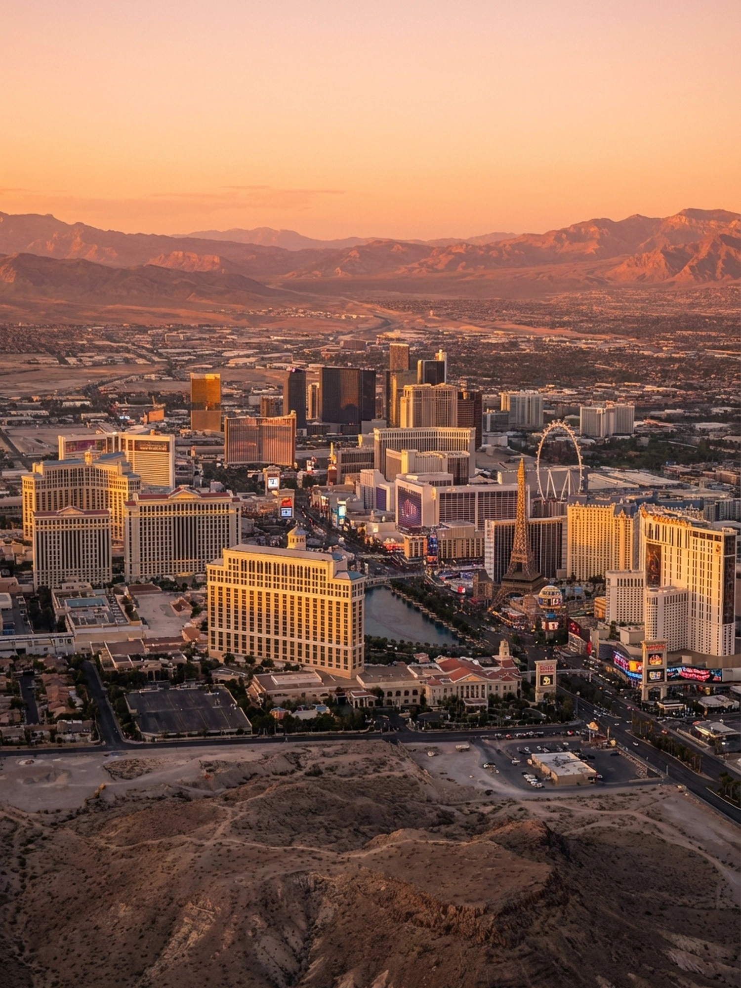 Image of Panoramic Cityscape View Of Las Vegas At Sunset 1