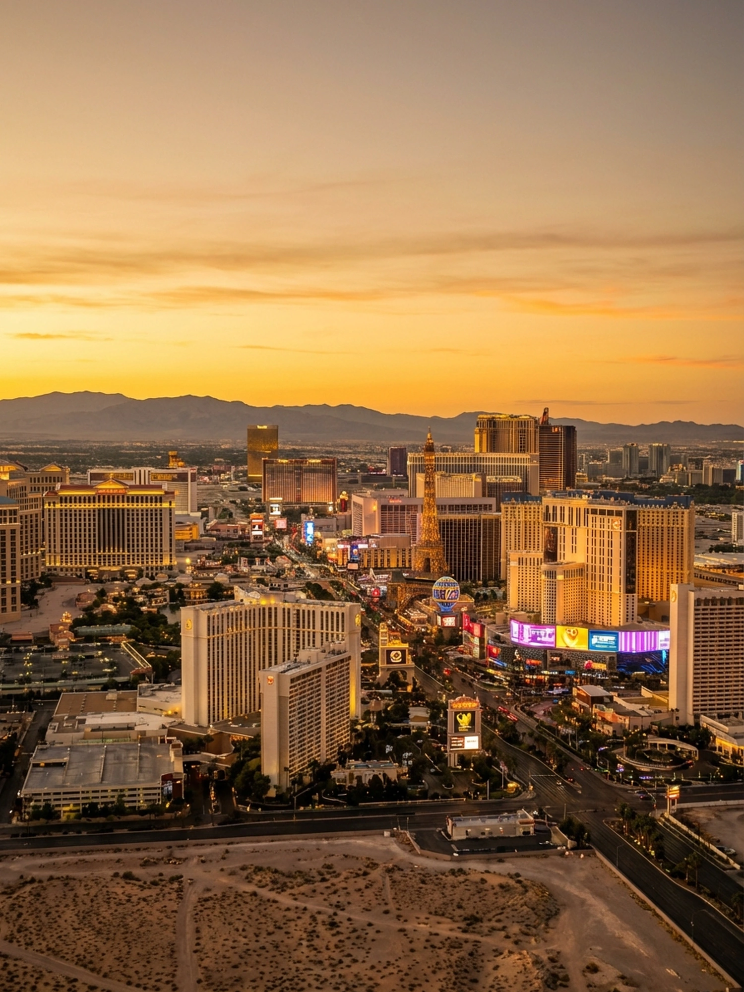 Image of Panoramic Cityscape View Of Las Vegas At Sunset 10