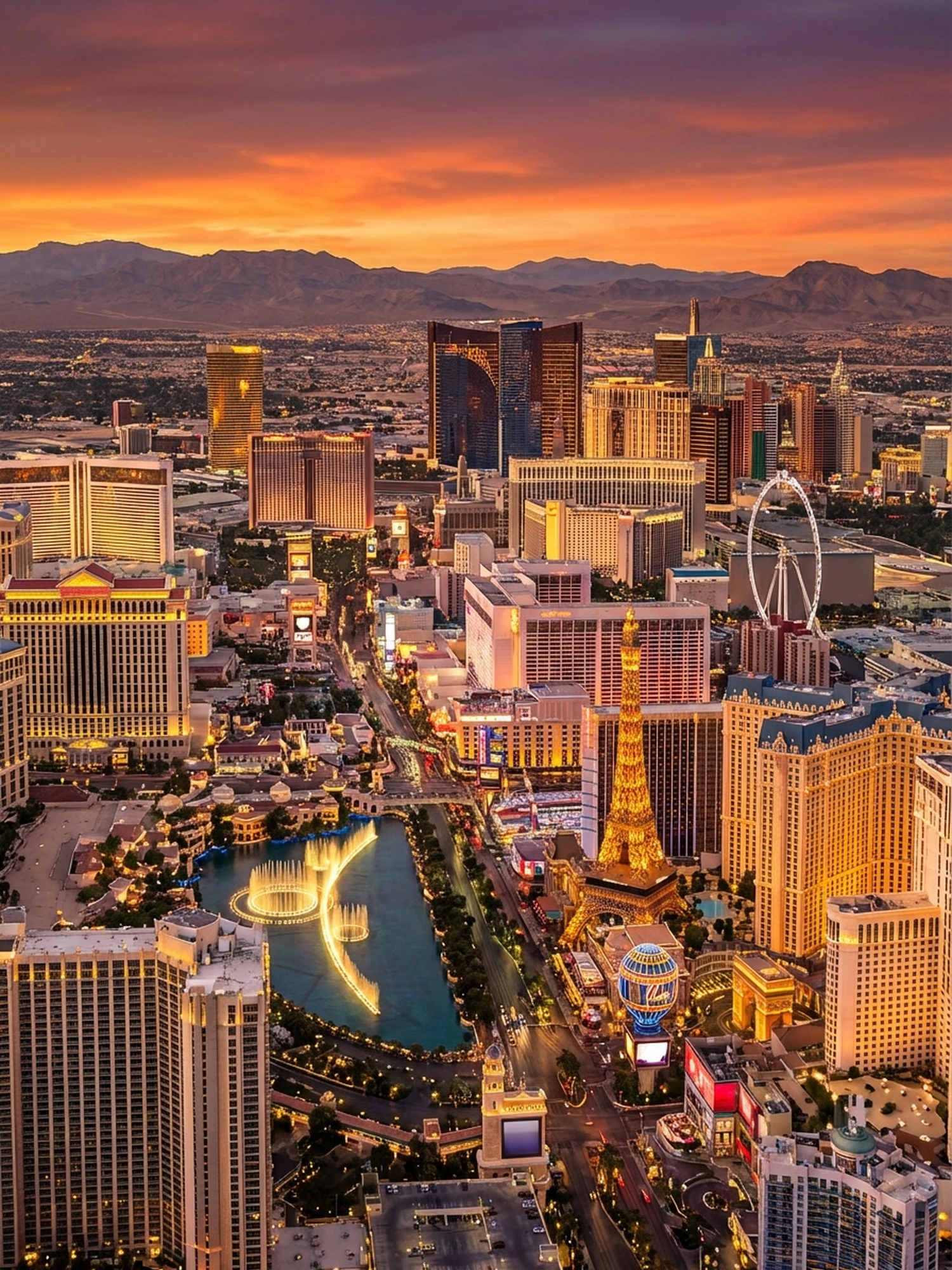 Image of Panoramic Cityscape View Of Las Vegas At Sunset 11