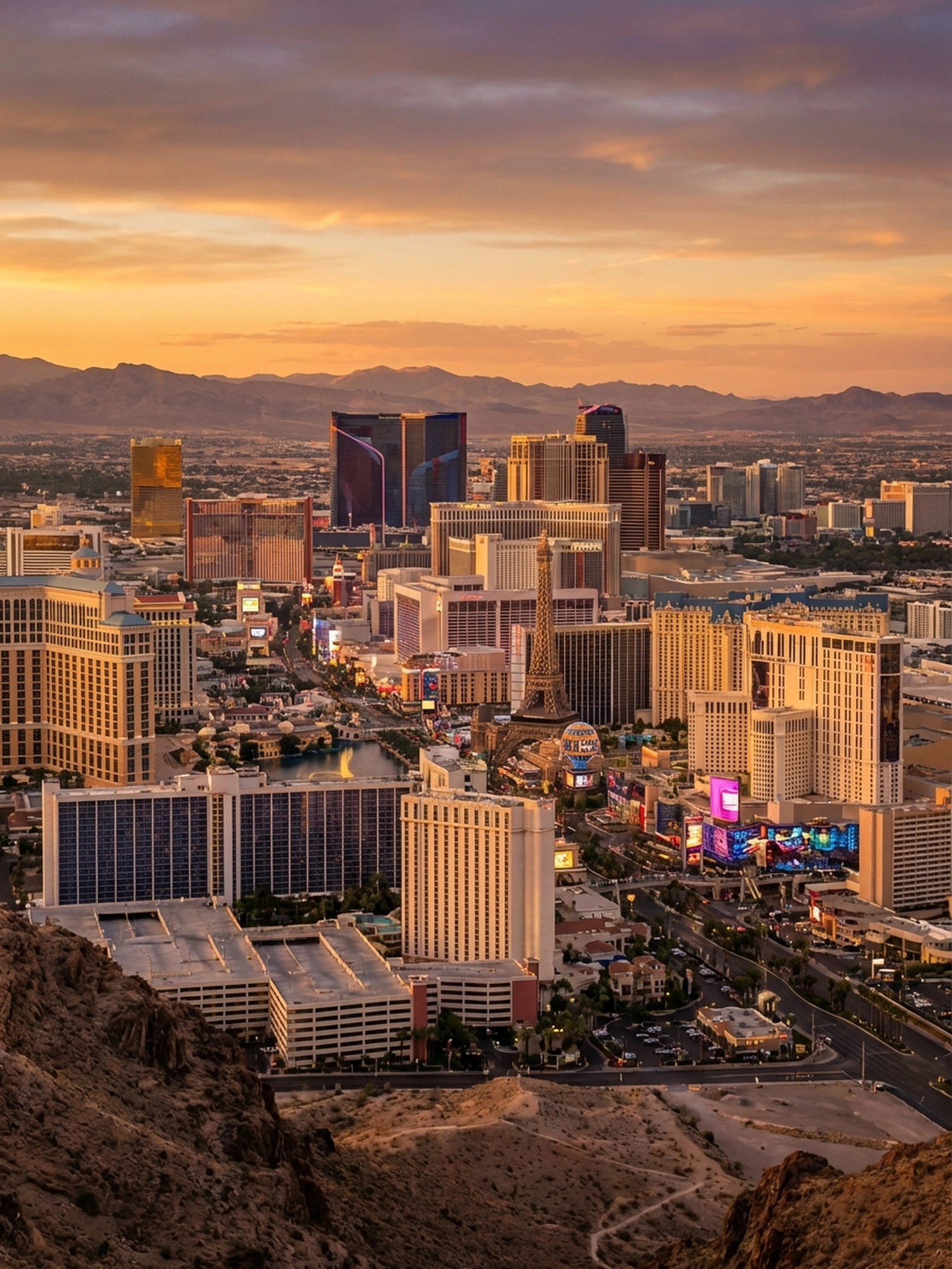 Image of Panoramic Cityscape View Of Las Vegas At Sunset 2