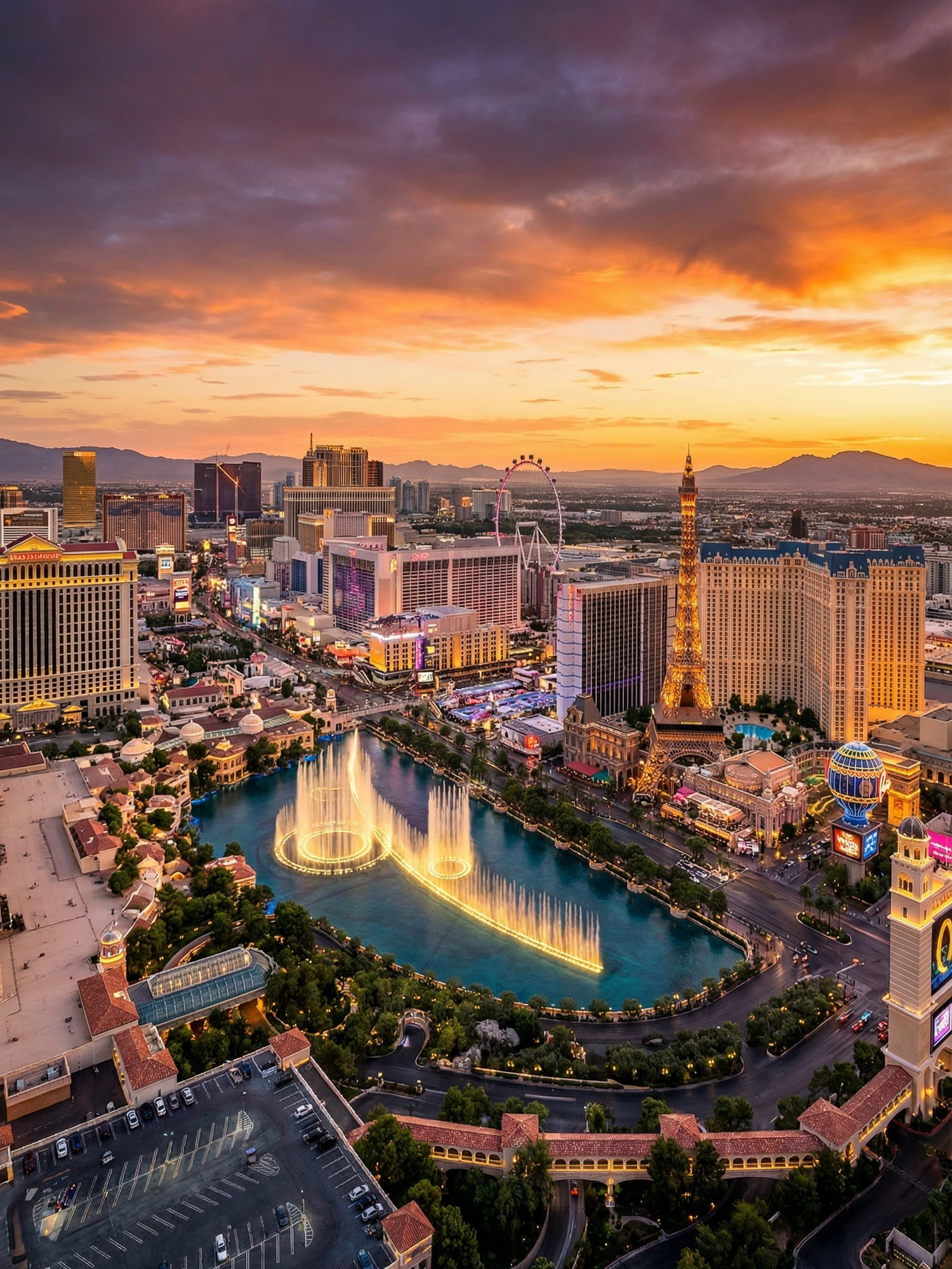 Image of Panoramic Cityscape View Of Las Vegas At Sunset 4