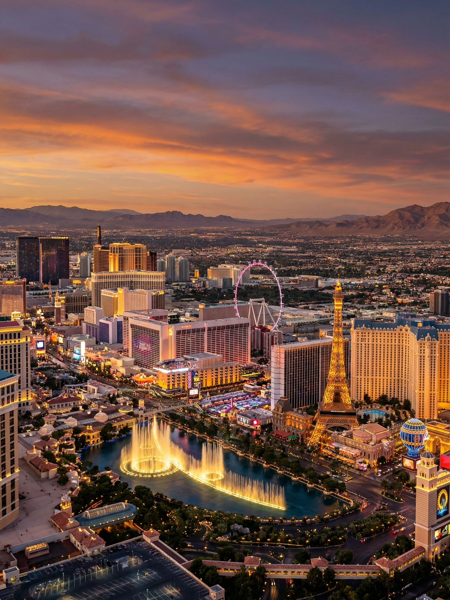 Image of Panoramic Cityscape View Of Las Vegas At Sunset 5