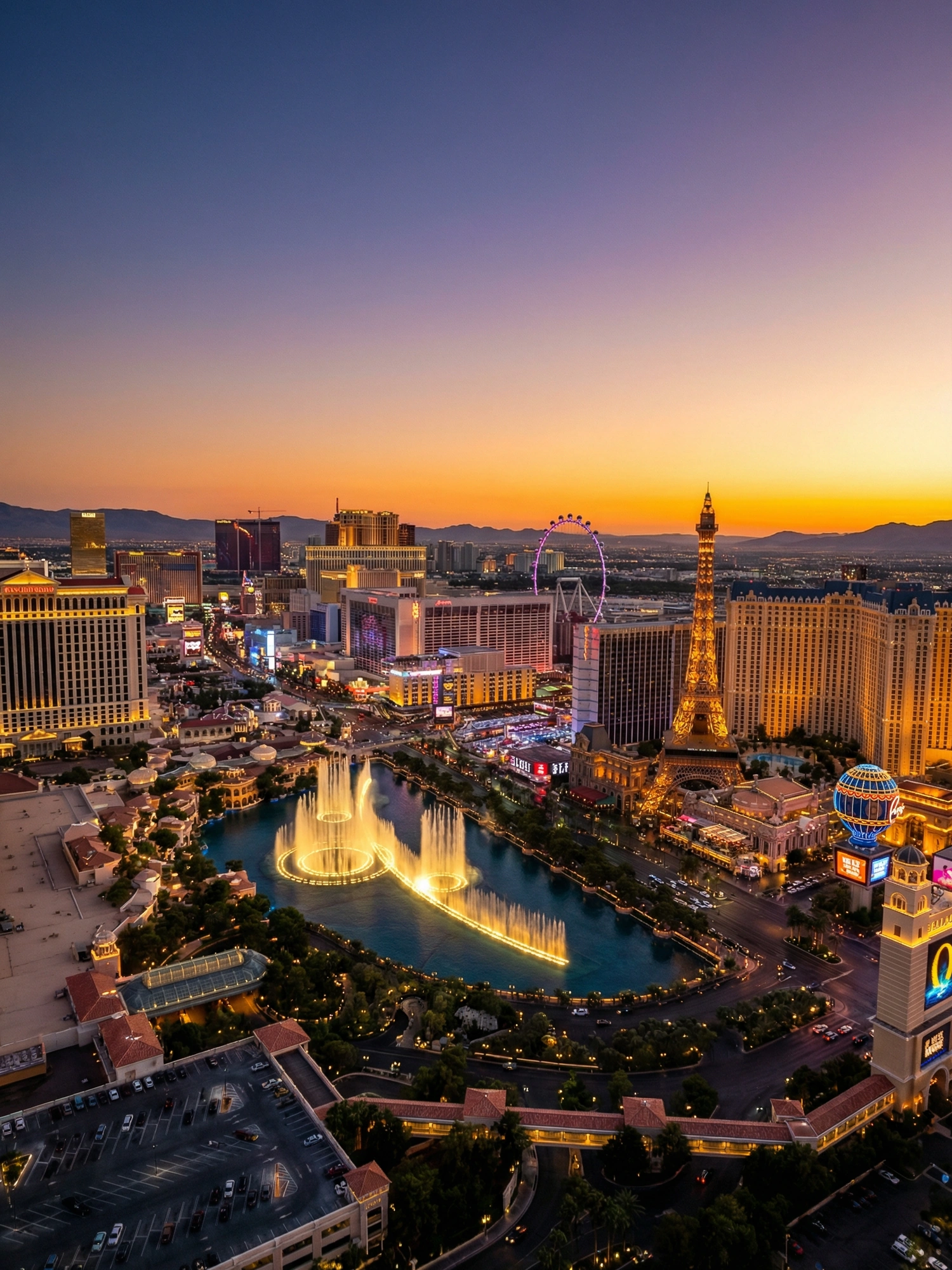 Image of Panoramic Cityscape View Of Las Vegas At Sunset 7