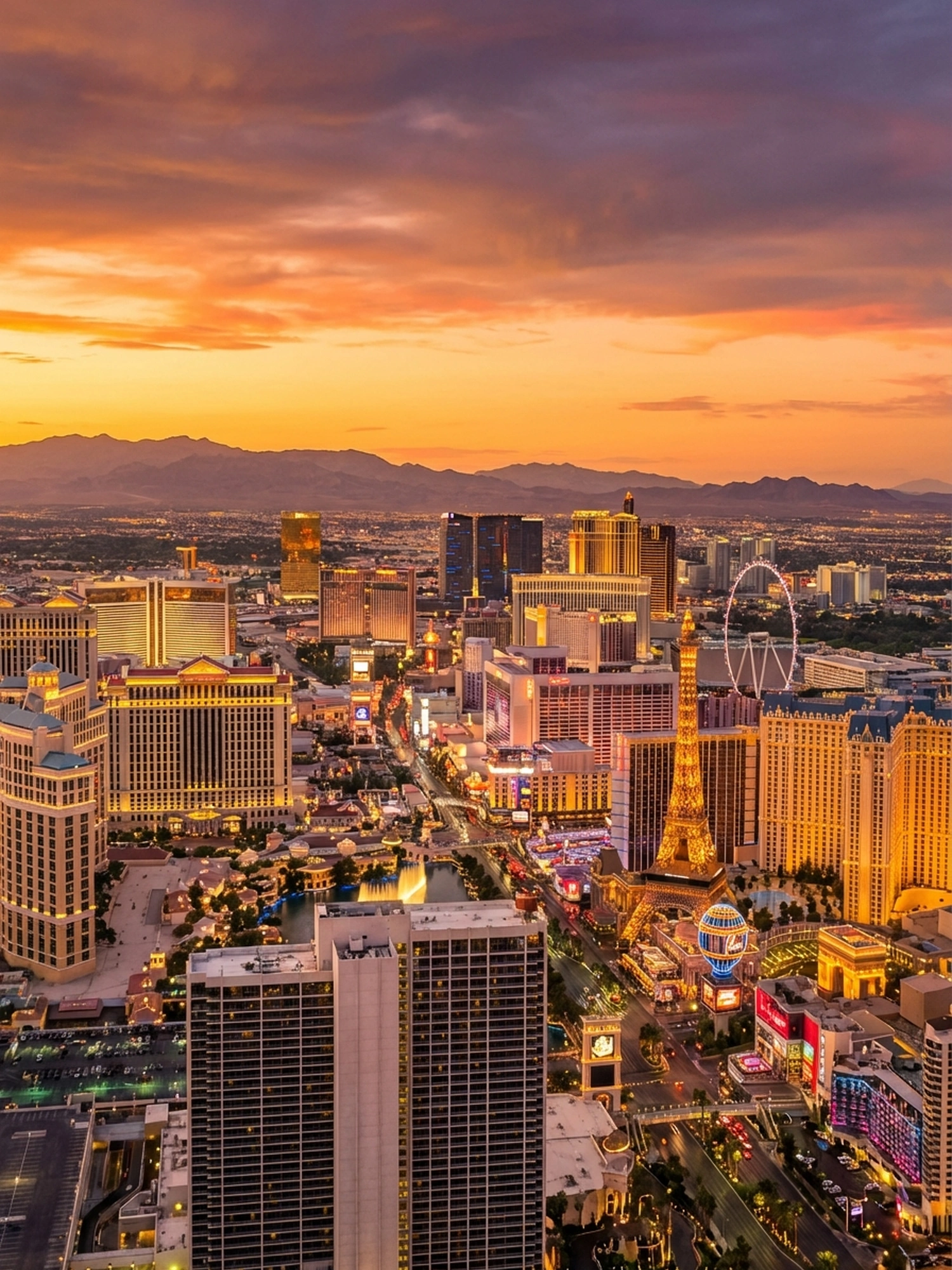 Image of Panoramic Cityscape View Of Las Vegas At Sunset 8