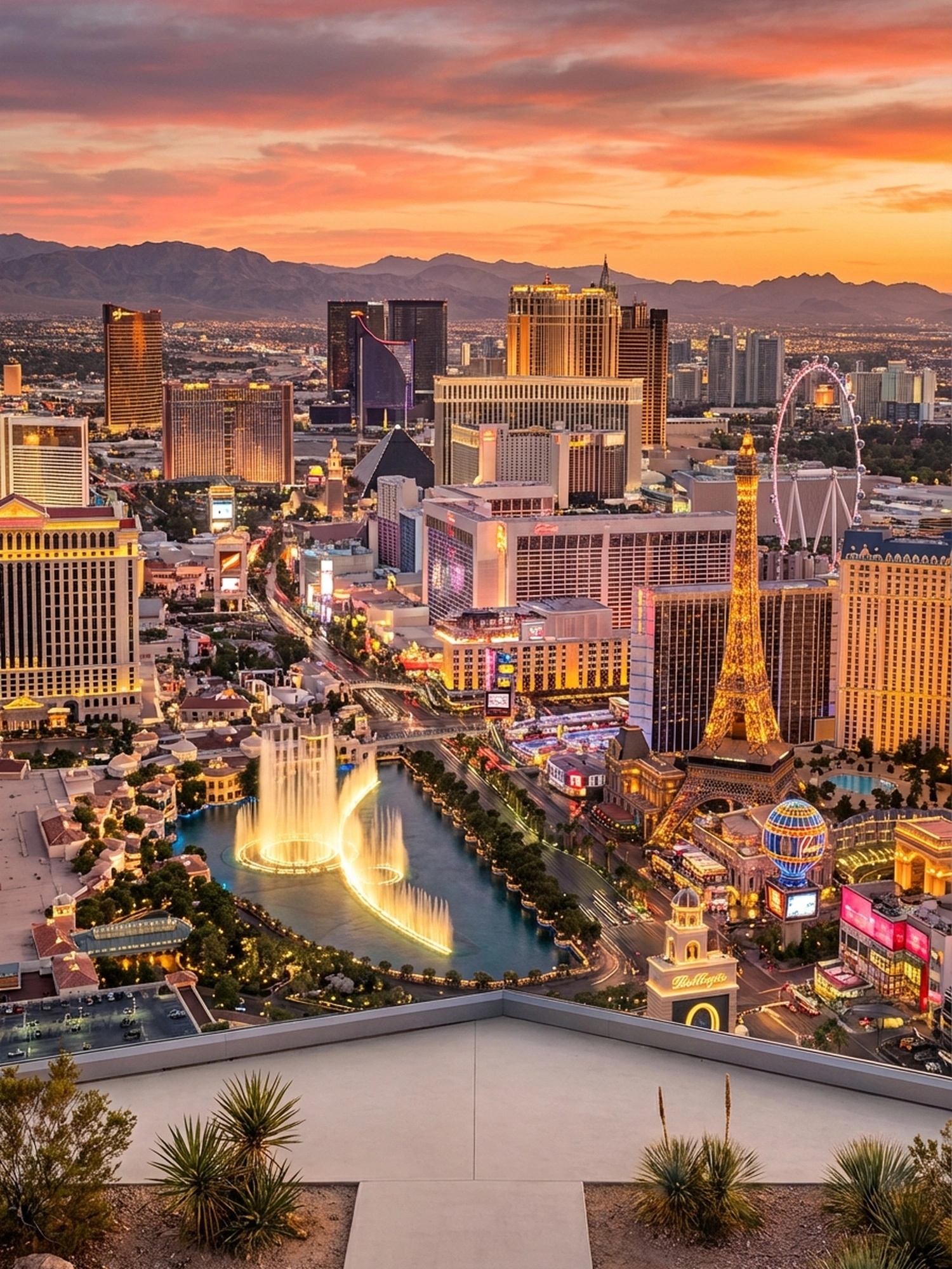 Image of Panoramic Cityscape View Of Las Vegas At Sunset 9