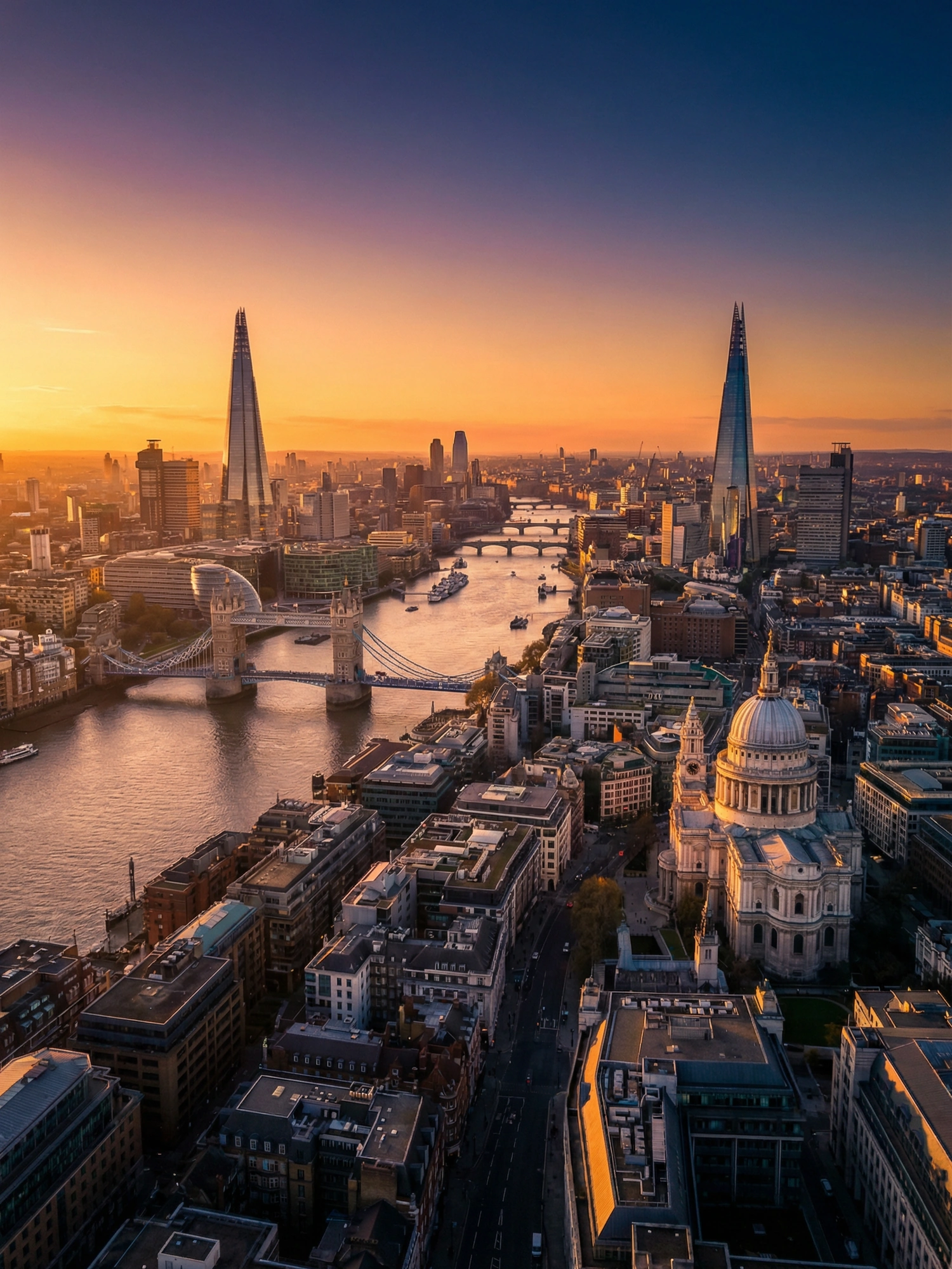 Image of Panoramic Cityscape View Of London At Sunset 1