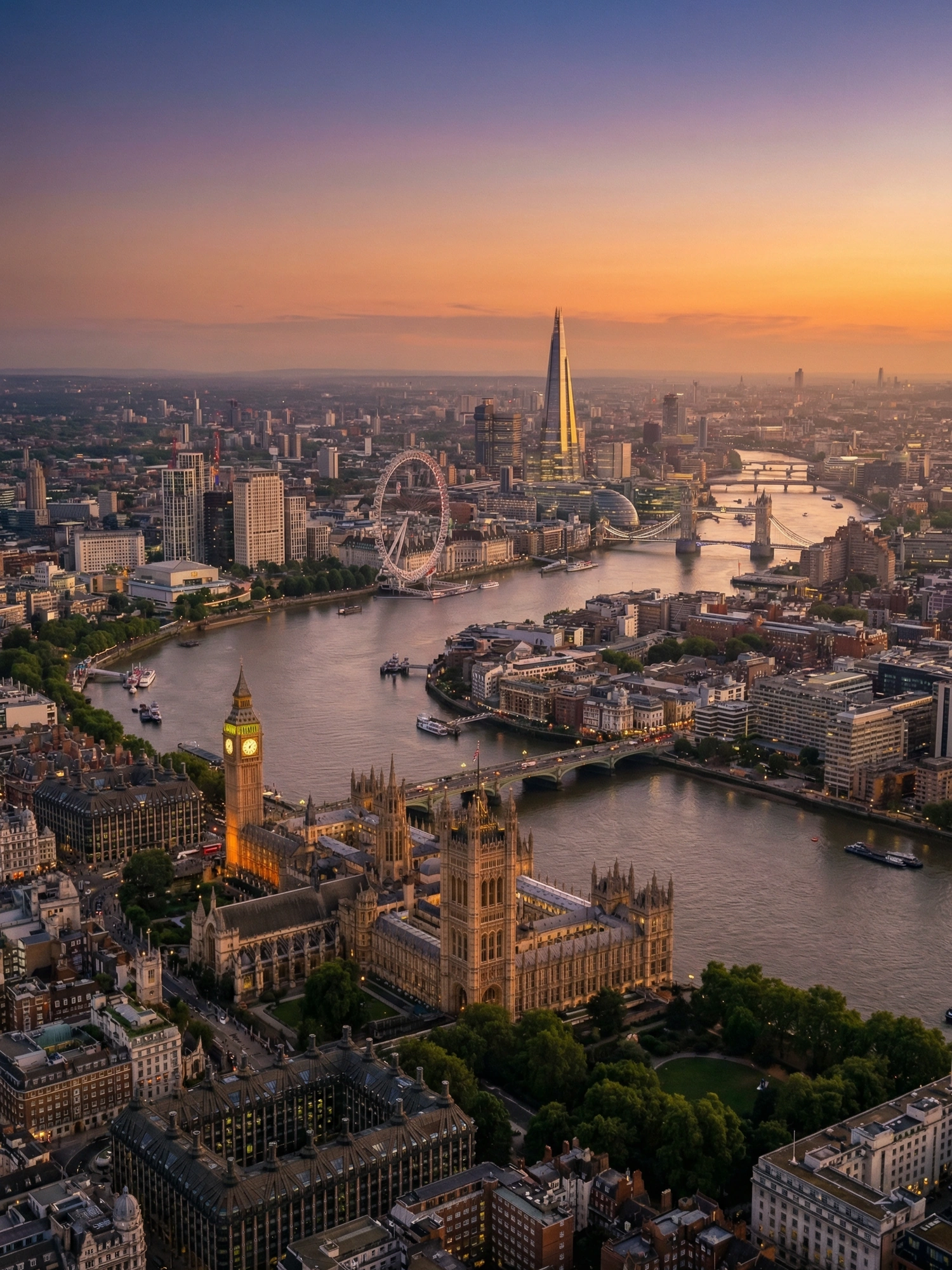 Image of Panoramic Cityscape View Of London At Sunset 2