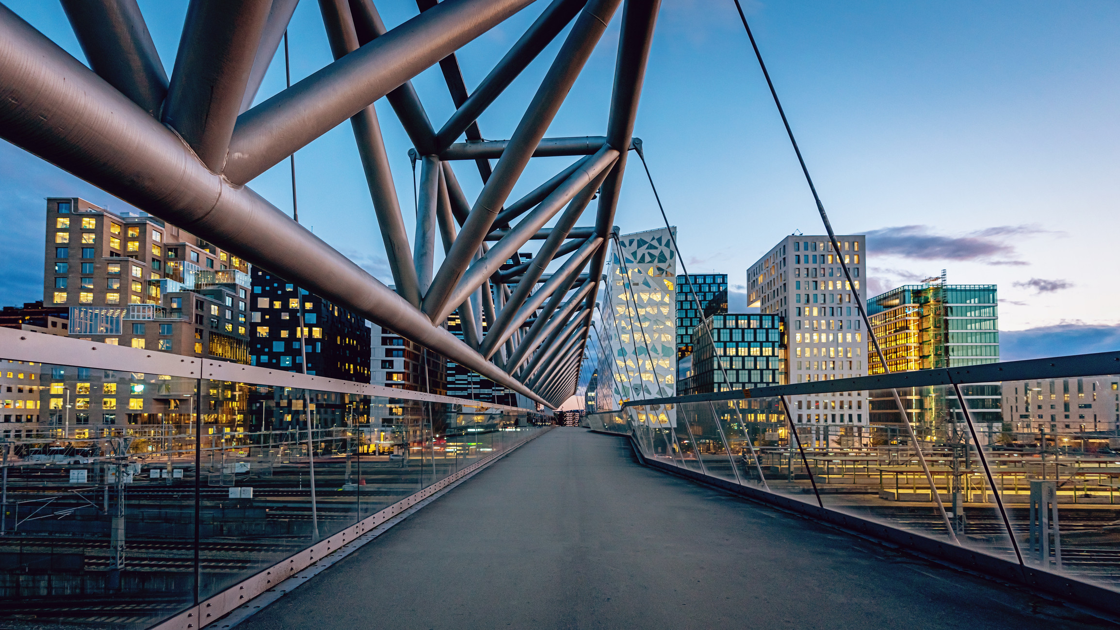 Image of Modern Skyline Oslo Norway At Sunset Panorama