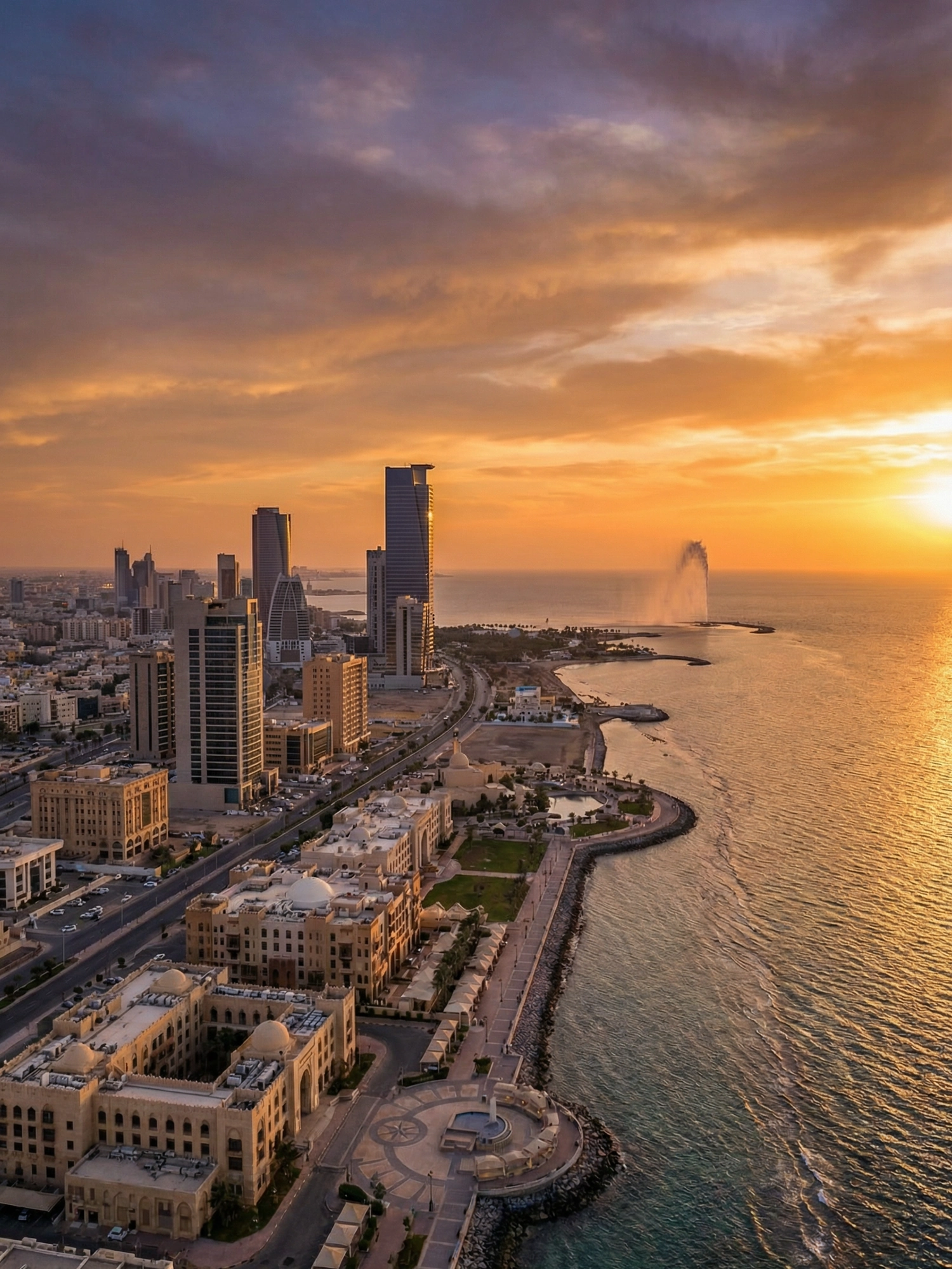 Image of Panoramic Cityscape View Of Jeddah At Sunset