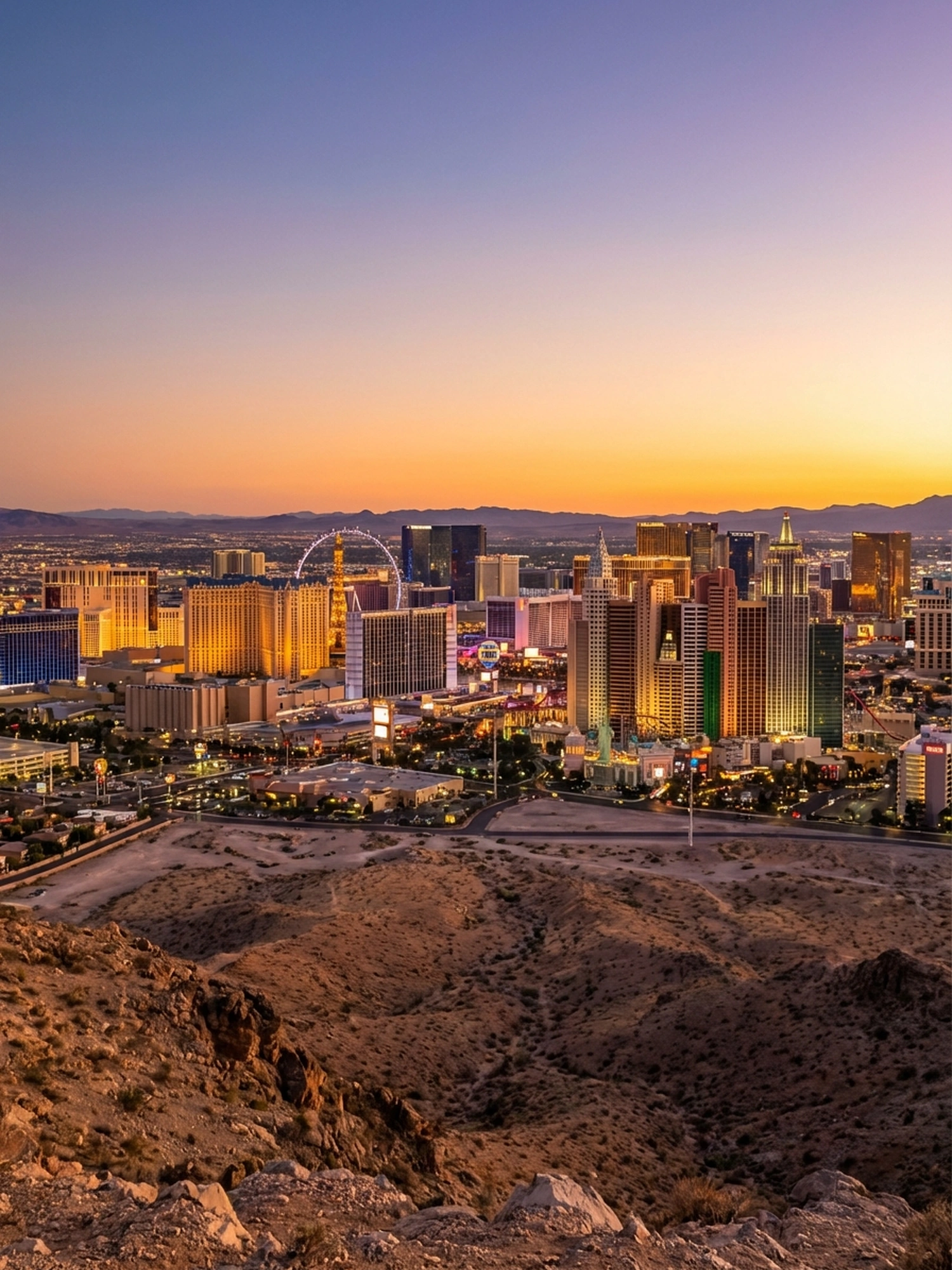 Image of Panoramic Cityscape View Of Las Vegas At Sunset 1