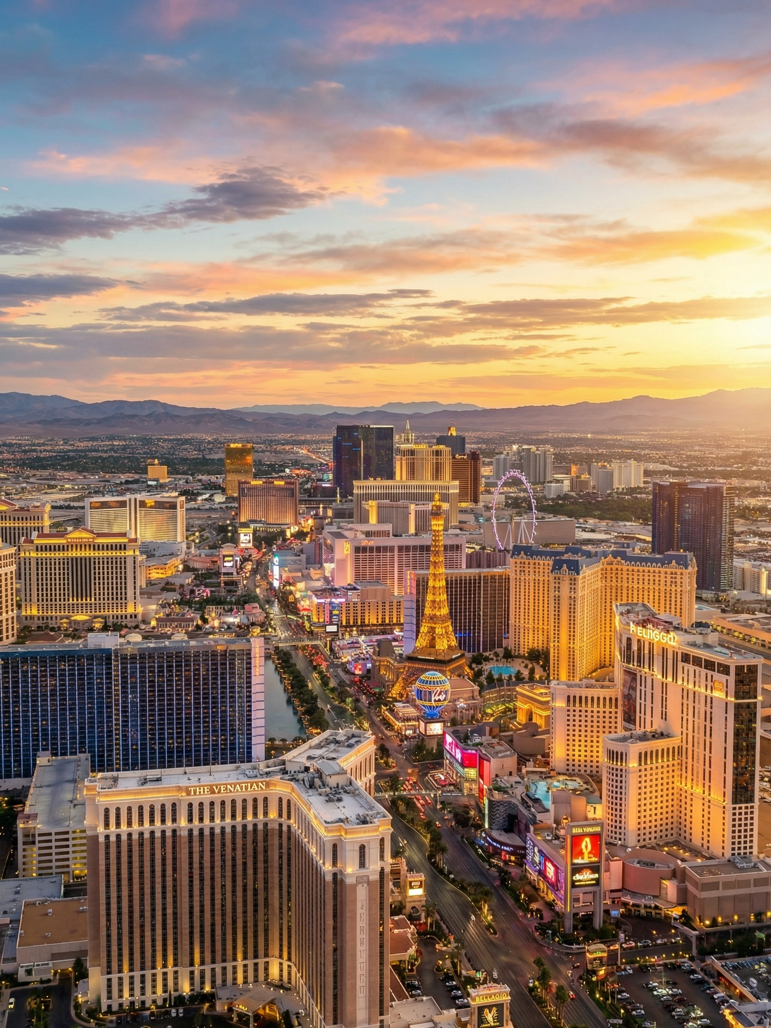 Image of Panoramic Cityscape View Of Las Vegas At Sunset 2