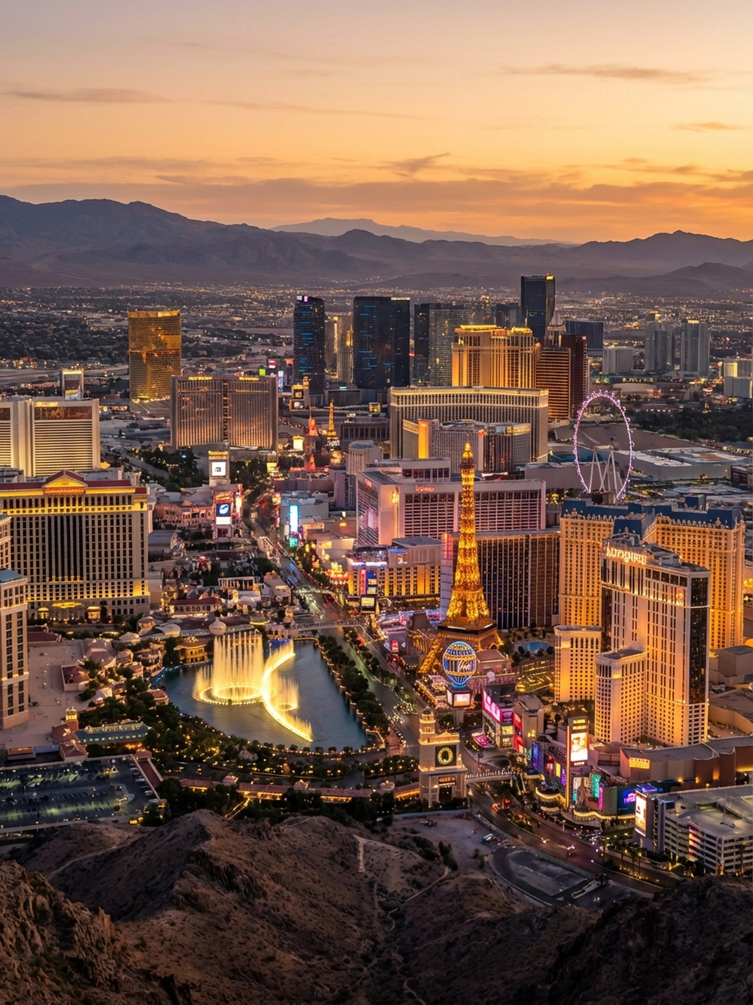 Image of Panoramic Cityscape View Of Las Vegas At Sunset 3