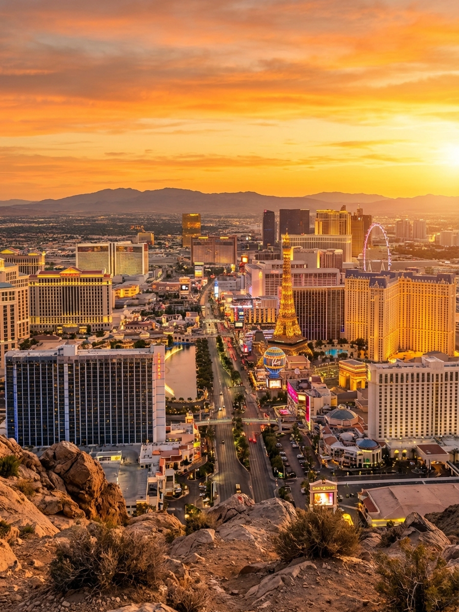 Image of Panoramic Cityscape View Of Las Vegas At Sunset 4