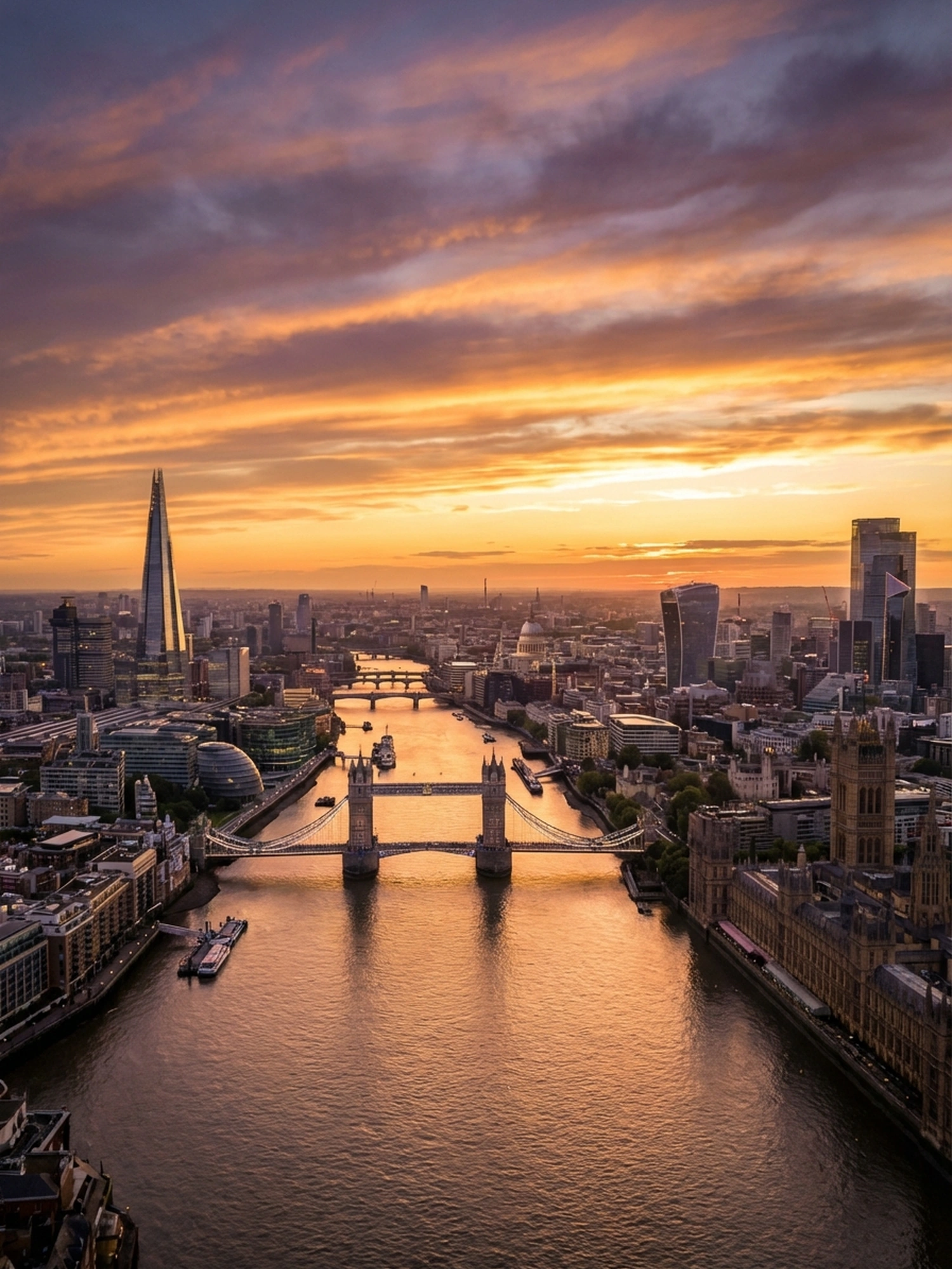 Image of Panoramic Cityscape View Of London At Sunset 1