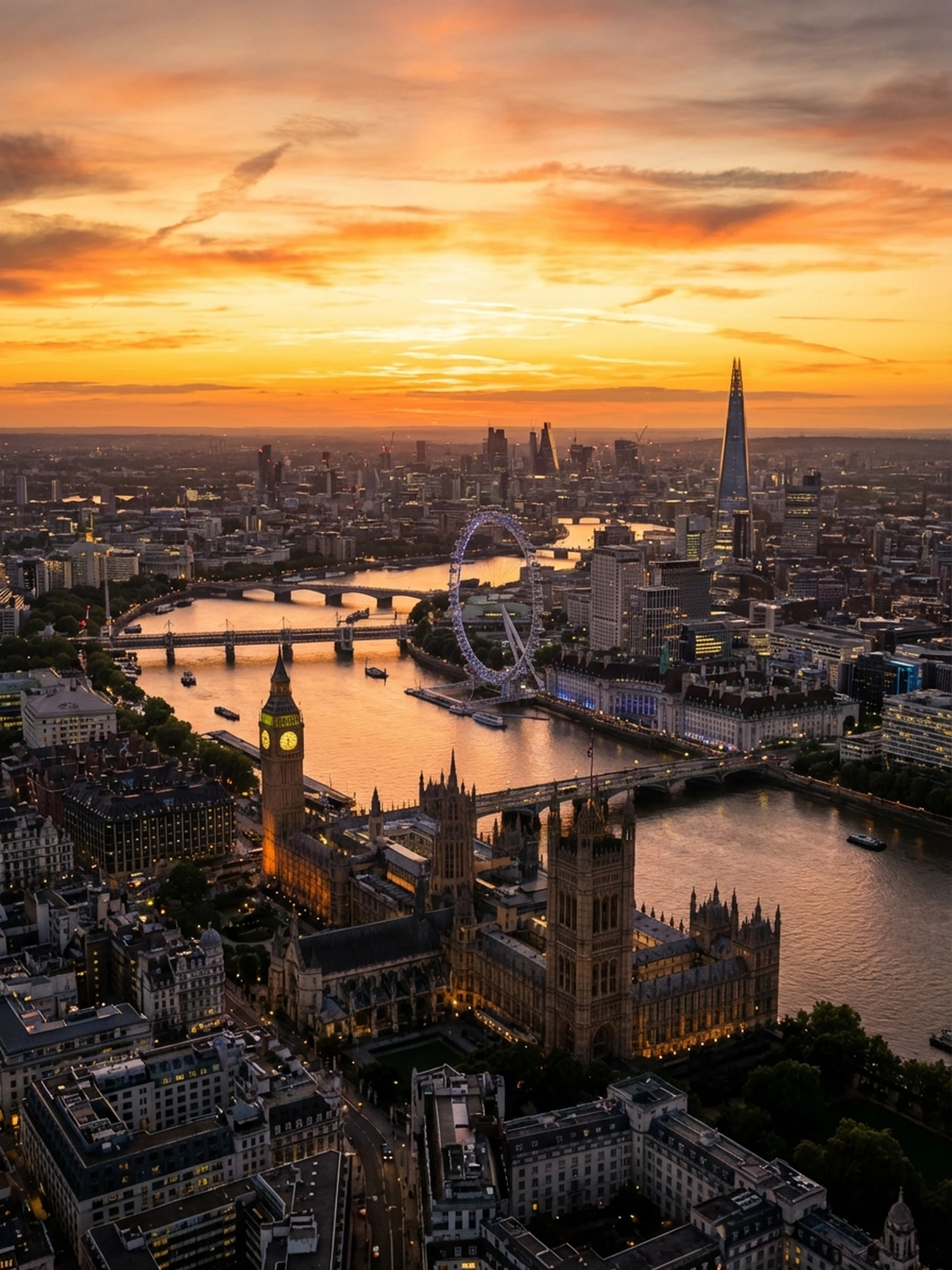 Image of Panoramic Cityscape View Of London At Sunset 3