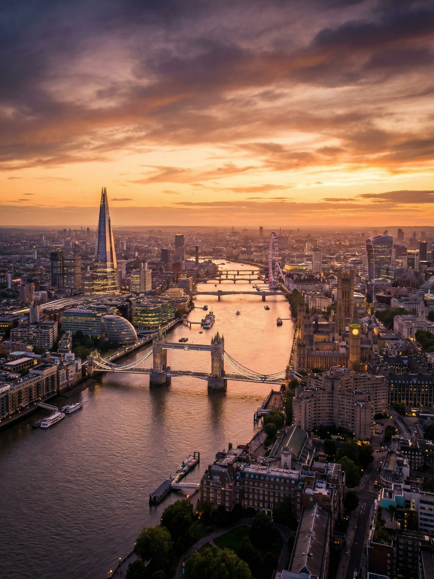 Image of Panoramic Cityscape View Of London At Sunset 5