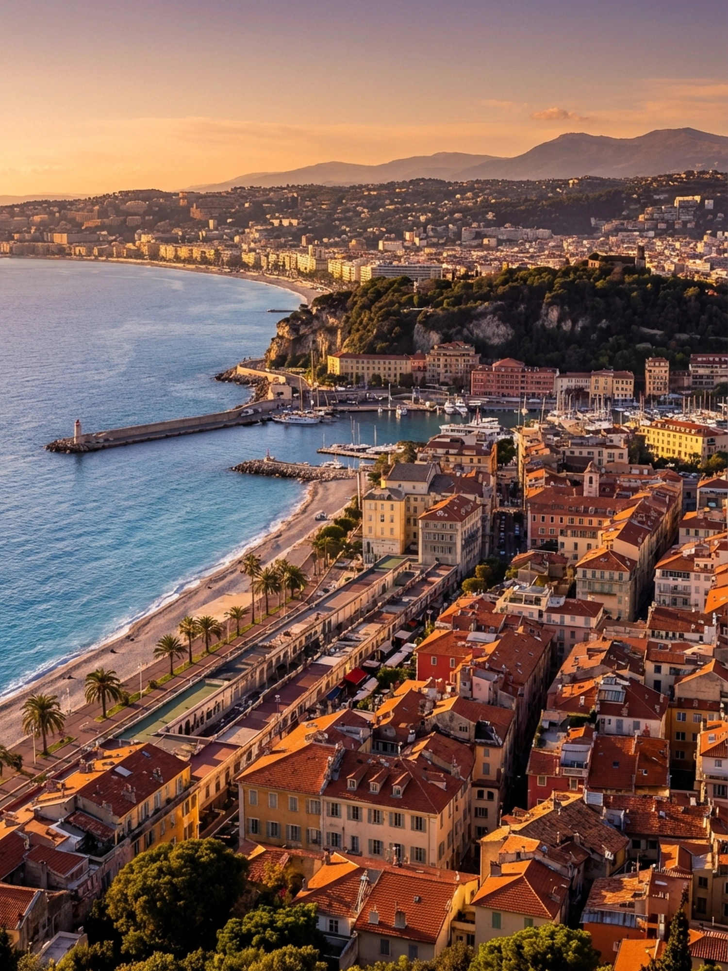 Image of Panoramic Cityscape View Of Nice At Sunset 1