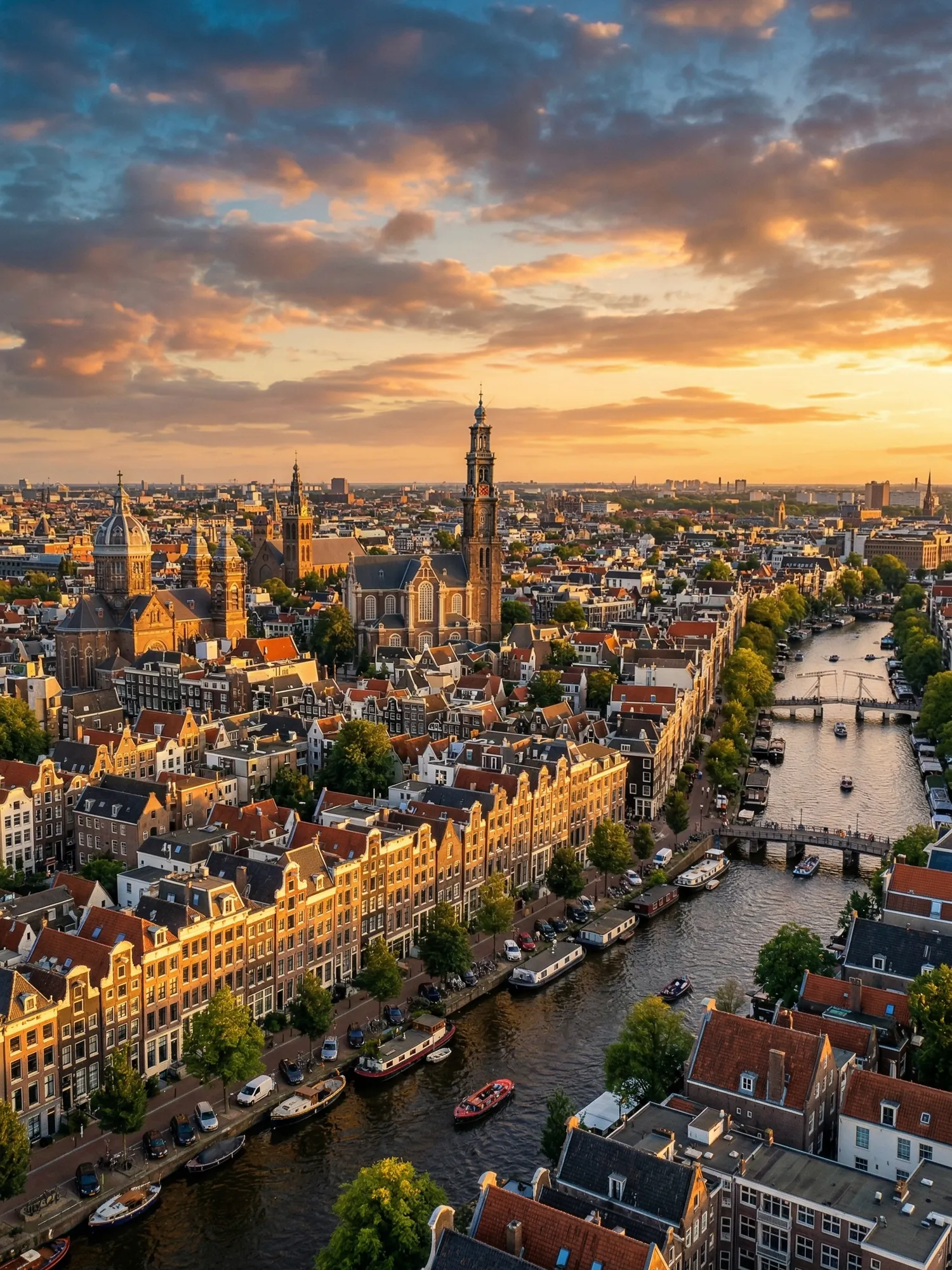 Image of Panoramic Cityscape View Of Amsterdam At Sunset 2