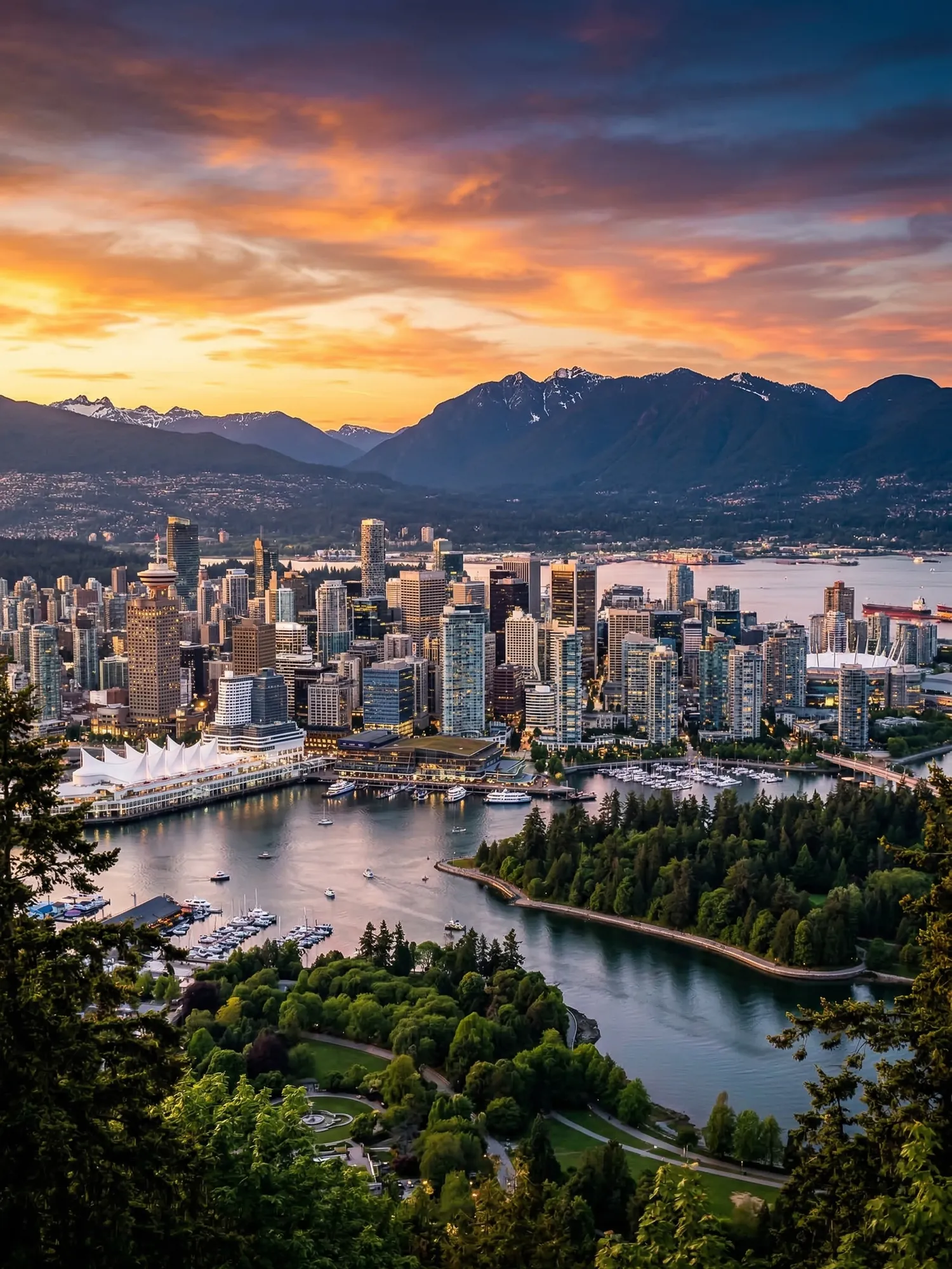 Image of Panoramic Cityscape View Of Vancouver At Sunset 1