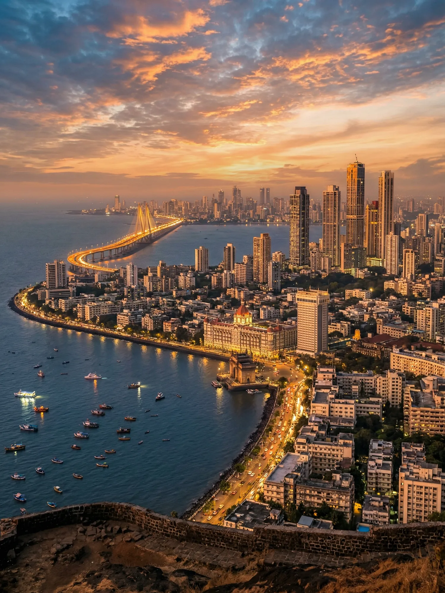 Image of Panoramic Cityscape View Of Mumbai At Sunset 1