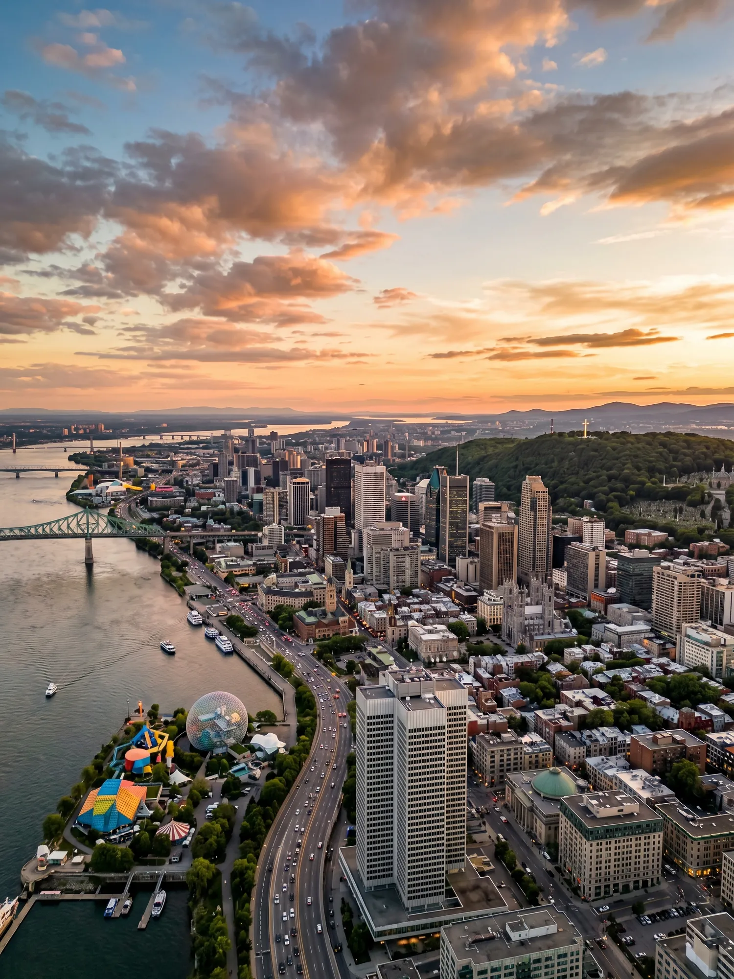 Image of Panoramic Cityscape View Of Montreal At Sunset 1