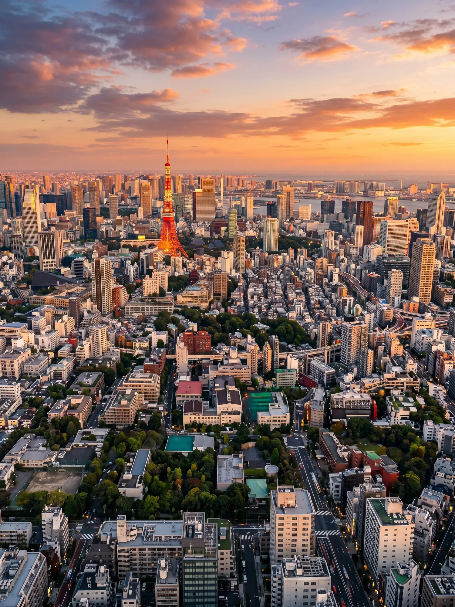 Image of Panoramic Cityscape View Of Tokyo At Sunset 1