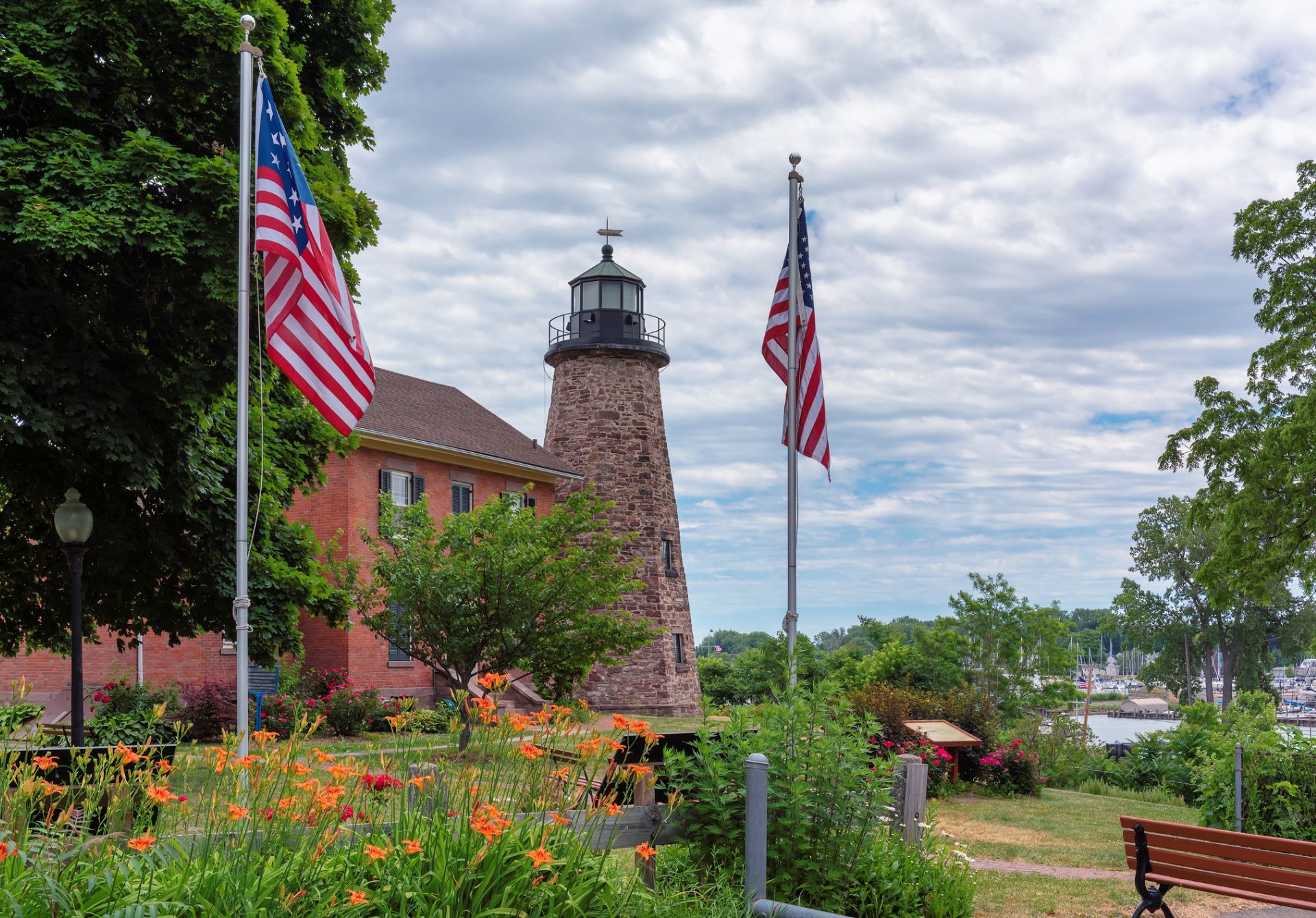 Image of Charlotte Genesee Lighthouse Lake Ontario In Rochester USA