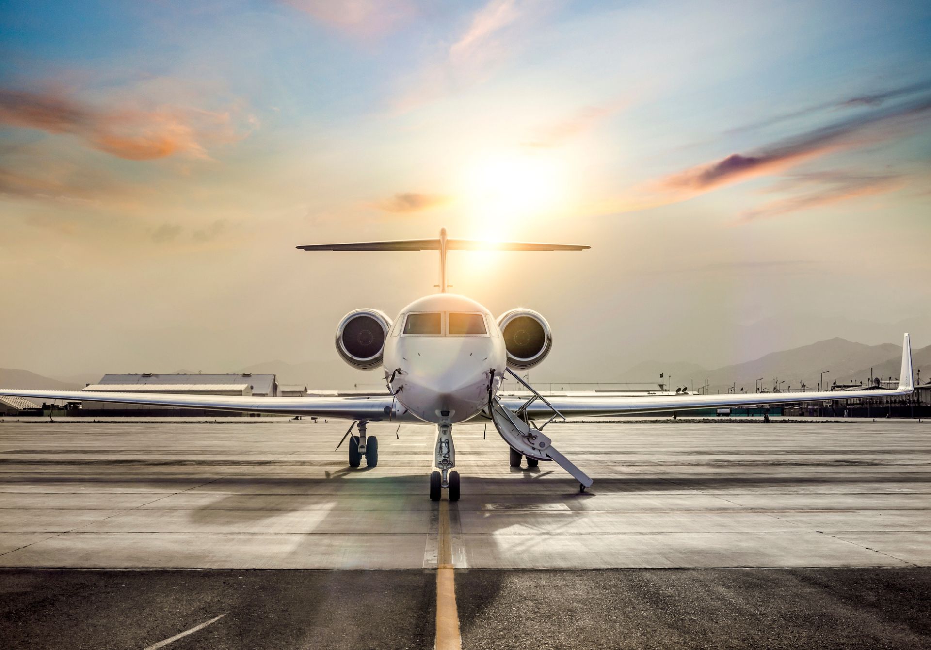Image of Private Jet On The Ramp At Fresno Yosemite International Airport