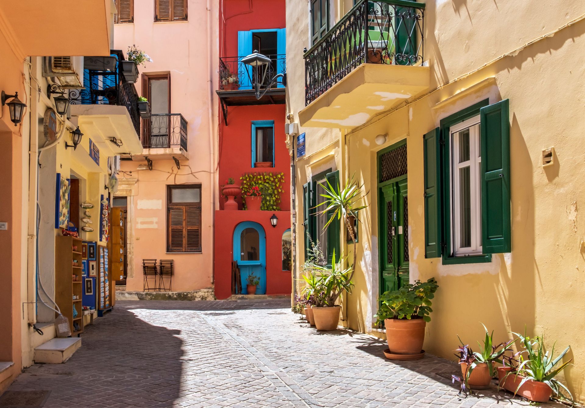 Image of Street In The Old Town Of Chania Crete Greece
