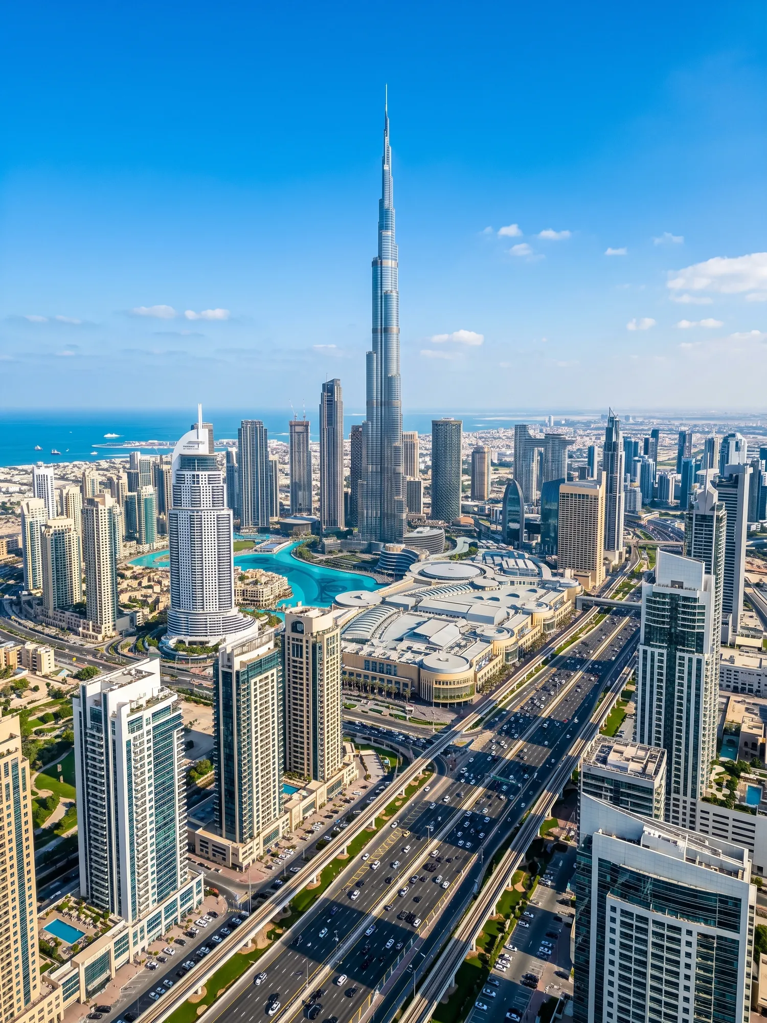 Image of Panoramic Cityscape View Of Dubai At Sunset 1
