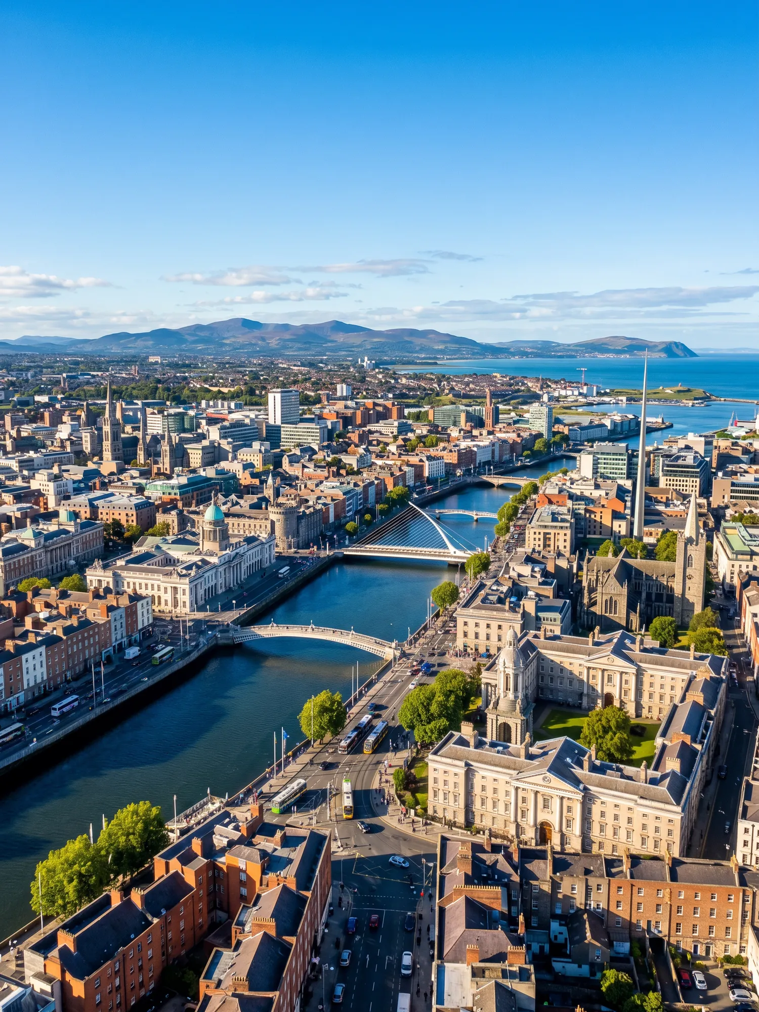 Image of Panoramic Cityscape View Of Dublin At Sunset