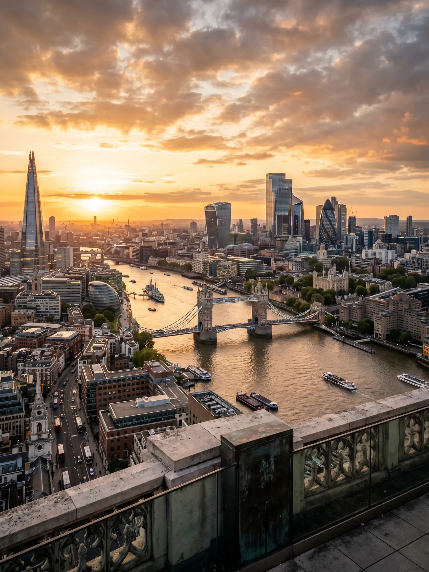Image of Panoramic Cityscape View Of London At Sunset