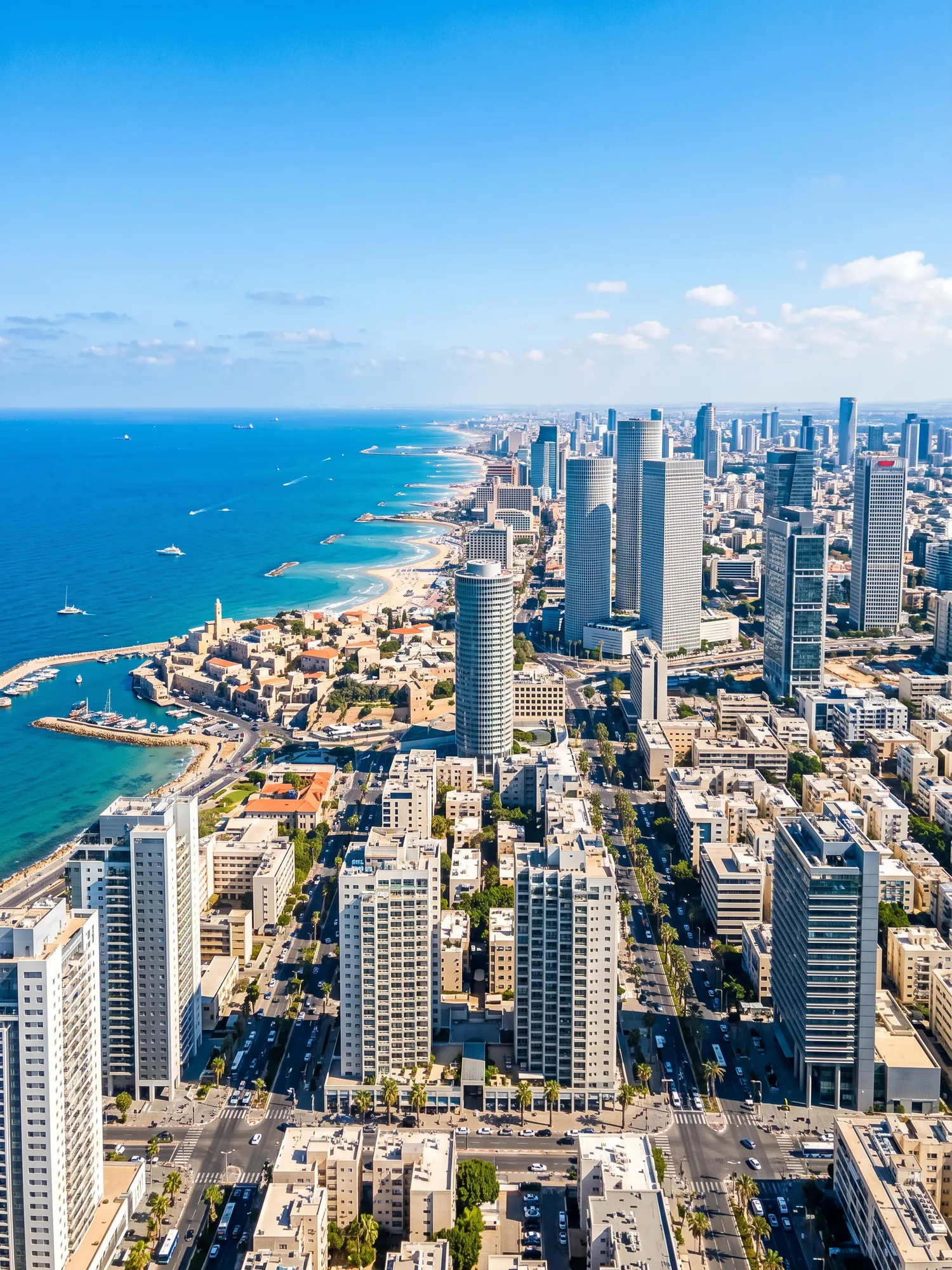 Image of Panoramic Cityscape View Of Tel Aviv In Bright Daylight