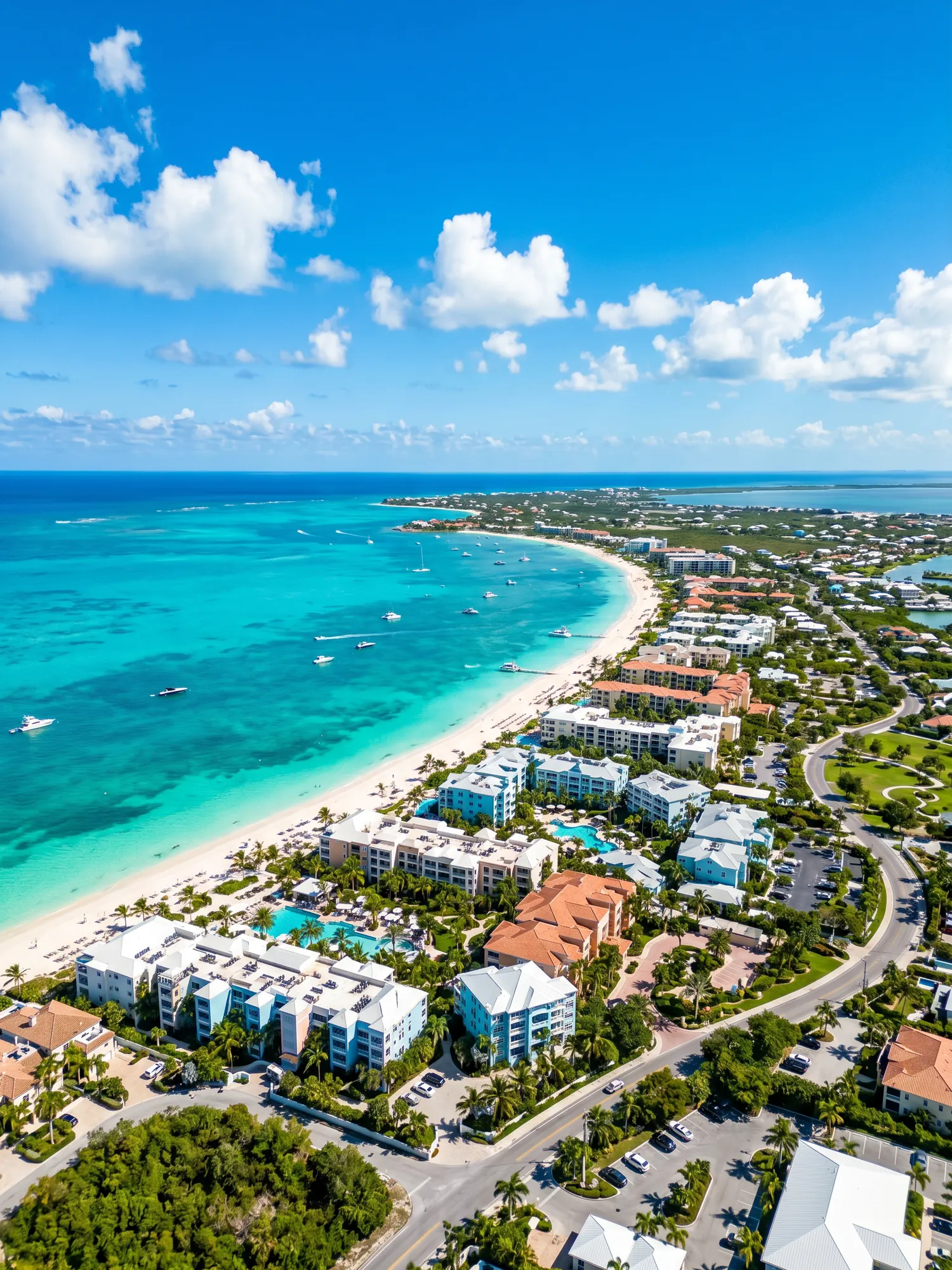 Image of Panoramic Cityscape View Of Turks And Caicos At Sunset