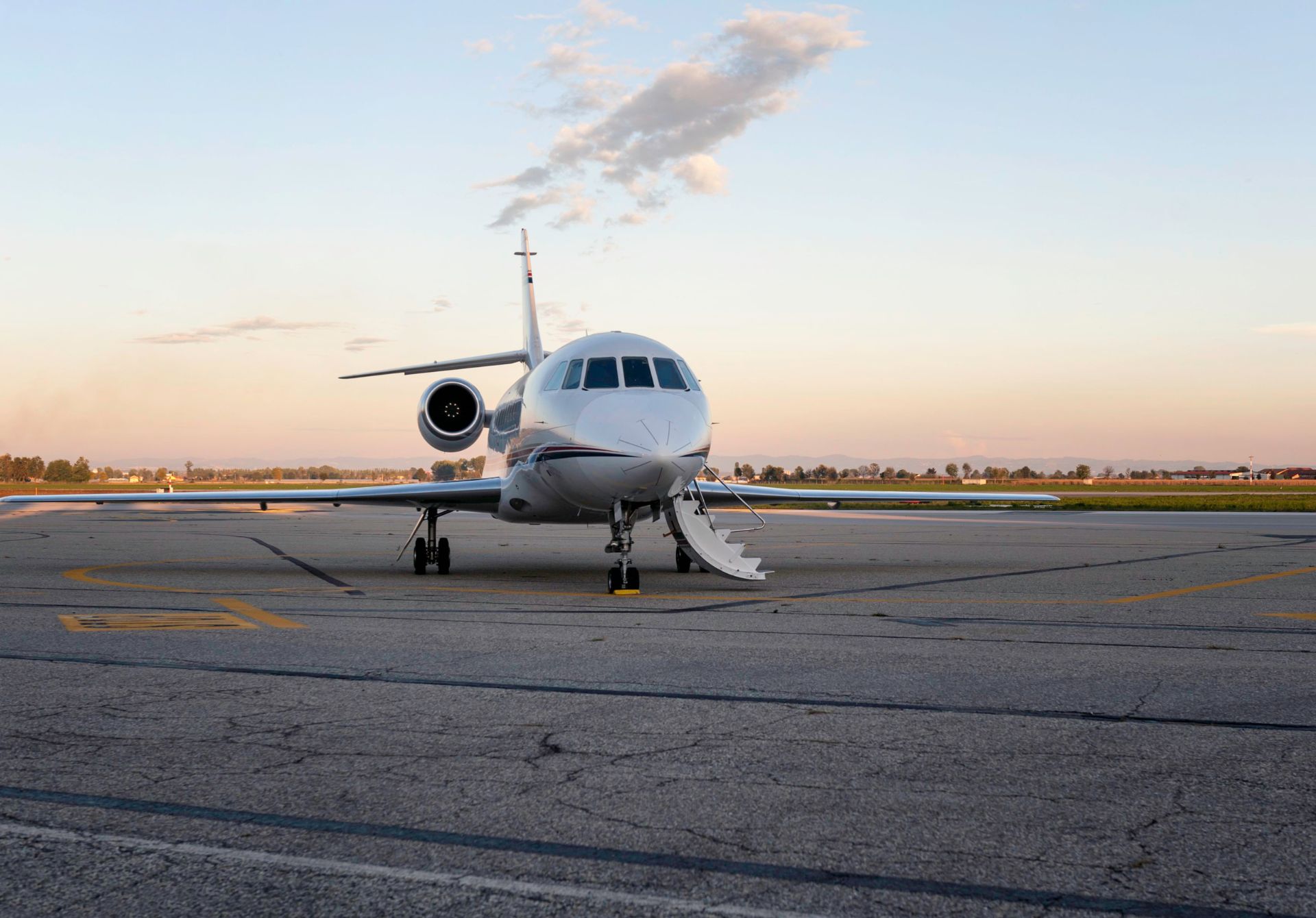 Image of Private Jet On Runway