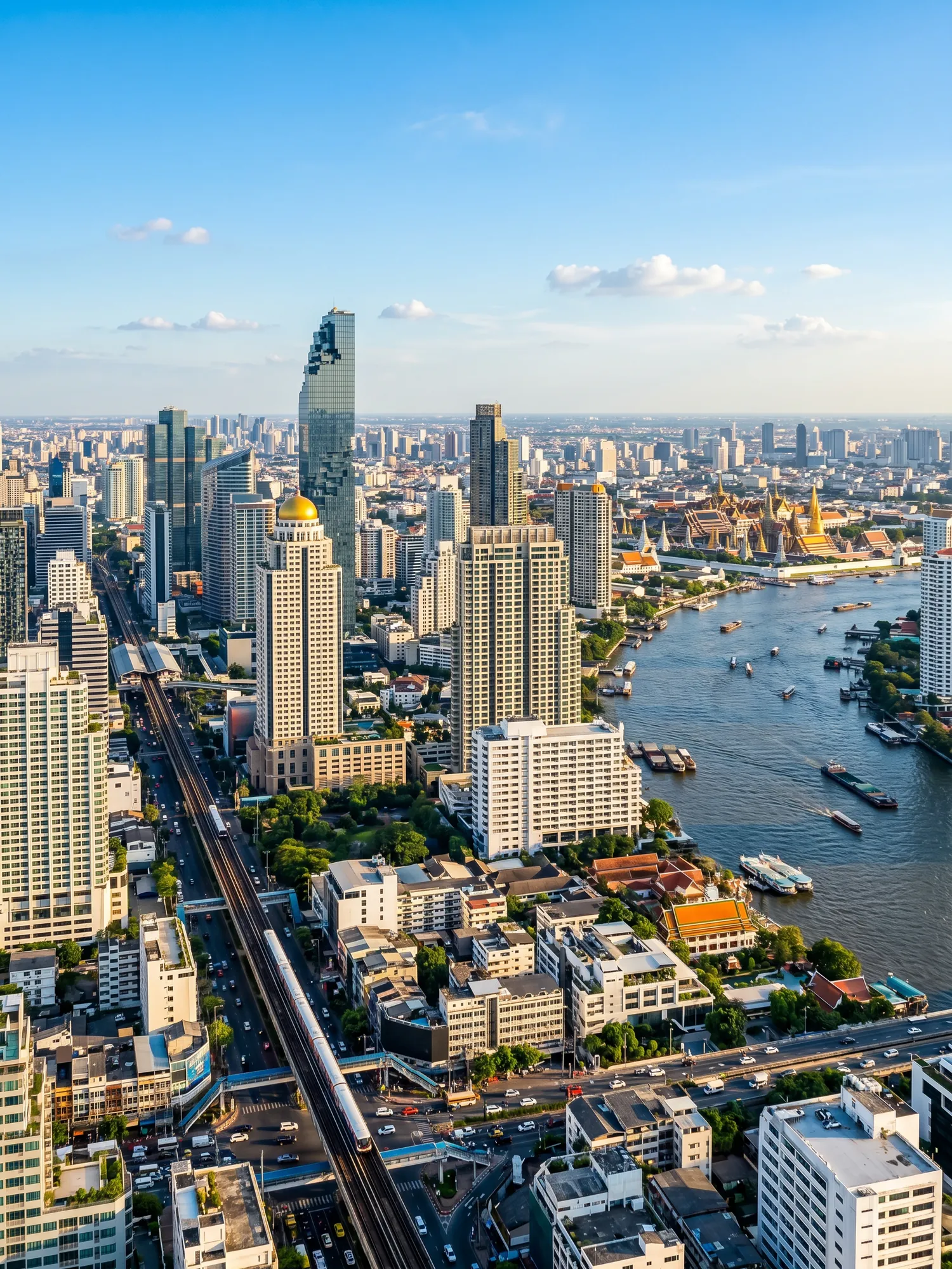 Image of Panoramic Cityscape View Of Bangkok In Bright Daylight