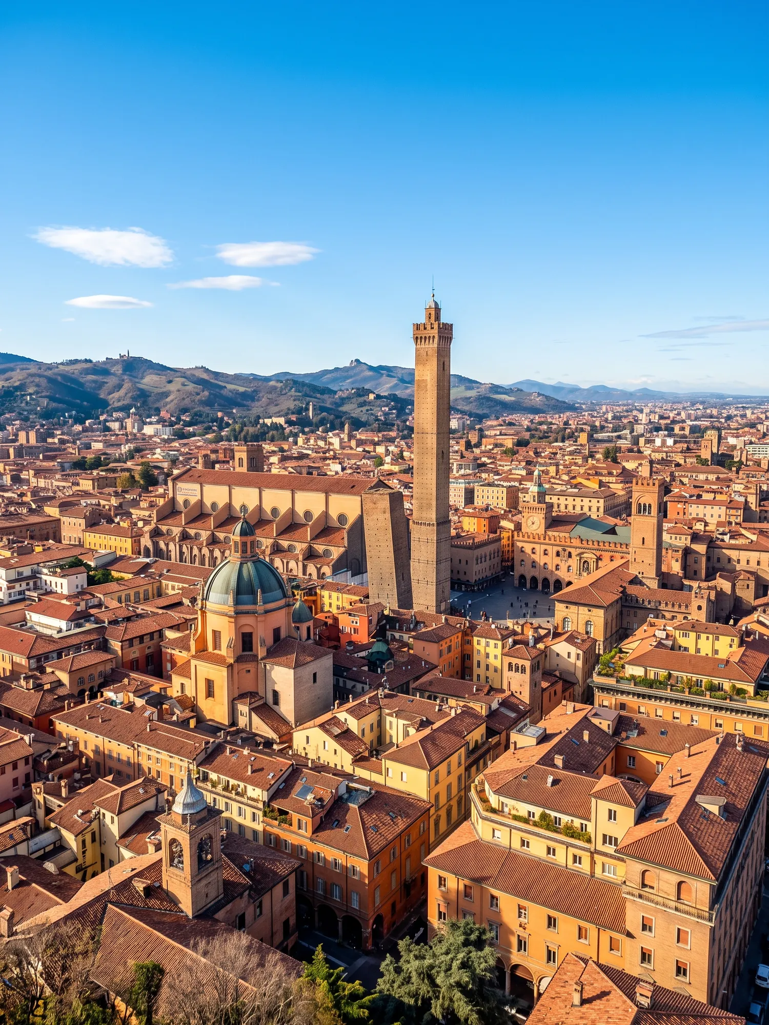 Image of Panoramic Cityscape View Of Bologna In Bright Daylight
