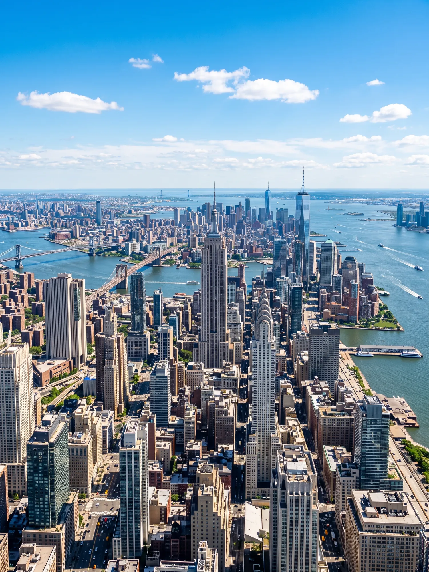 Image of Panoramic Cityscape View Of New York In Bright Daylight 1
