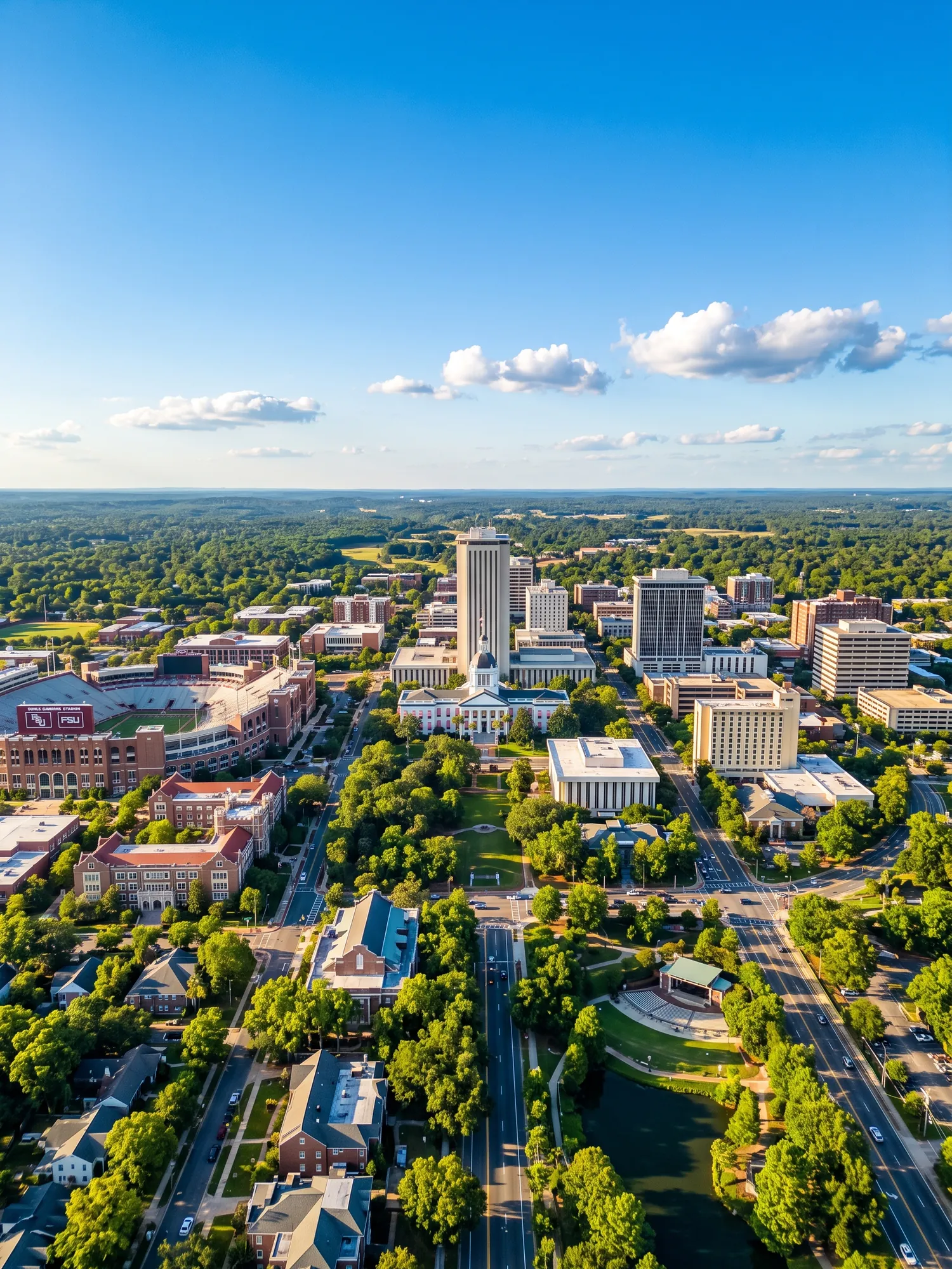 Image of Panoramic Cityscape View Of Tallahassee In Bright Daylight